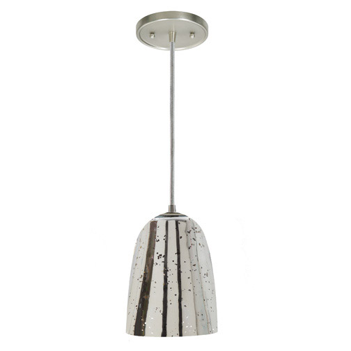 Grand Central 1 Light 6 inch Polished Nickel Pendant Ceiling Light in Antique Mercury Mouth Blown