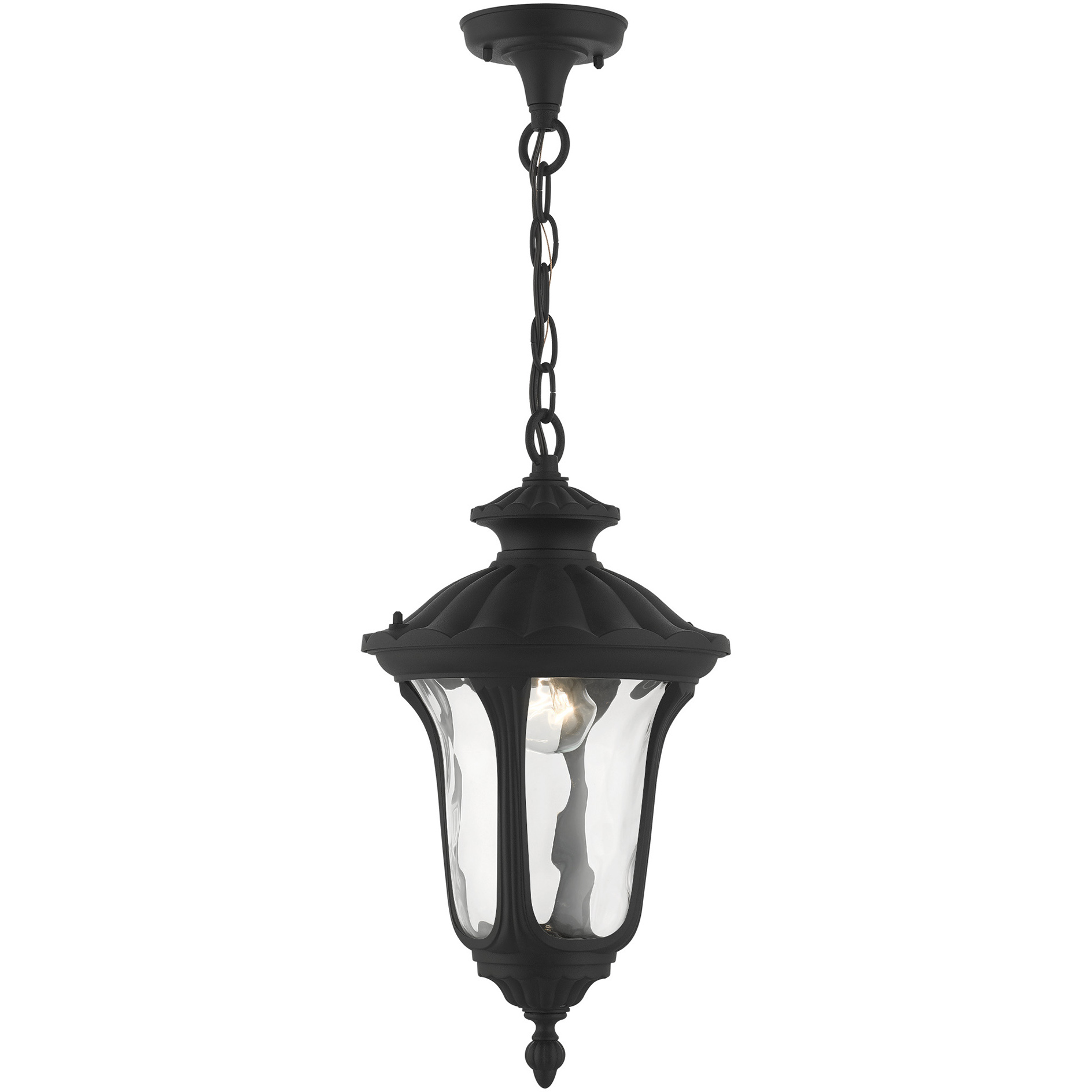 Oxford 1 Light 9.5 inch Textured Black Outdoor Pendant Lantern