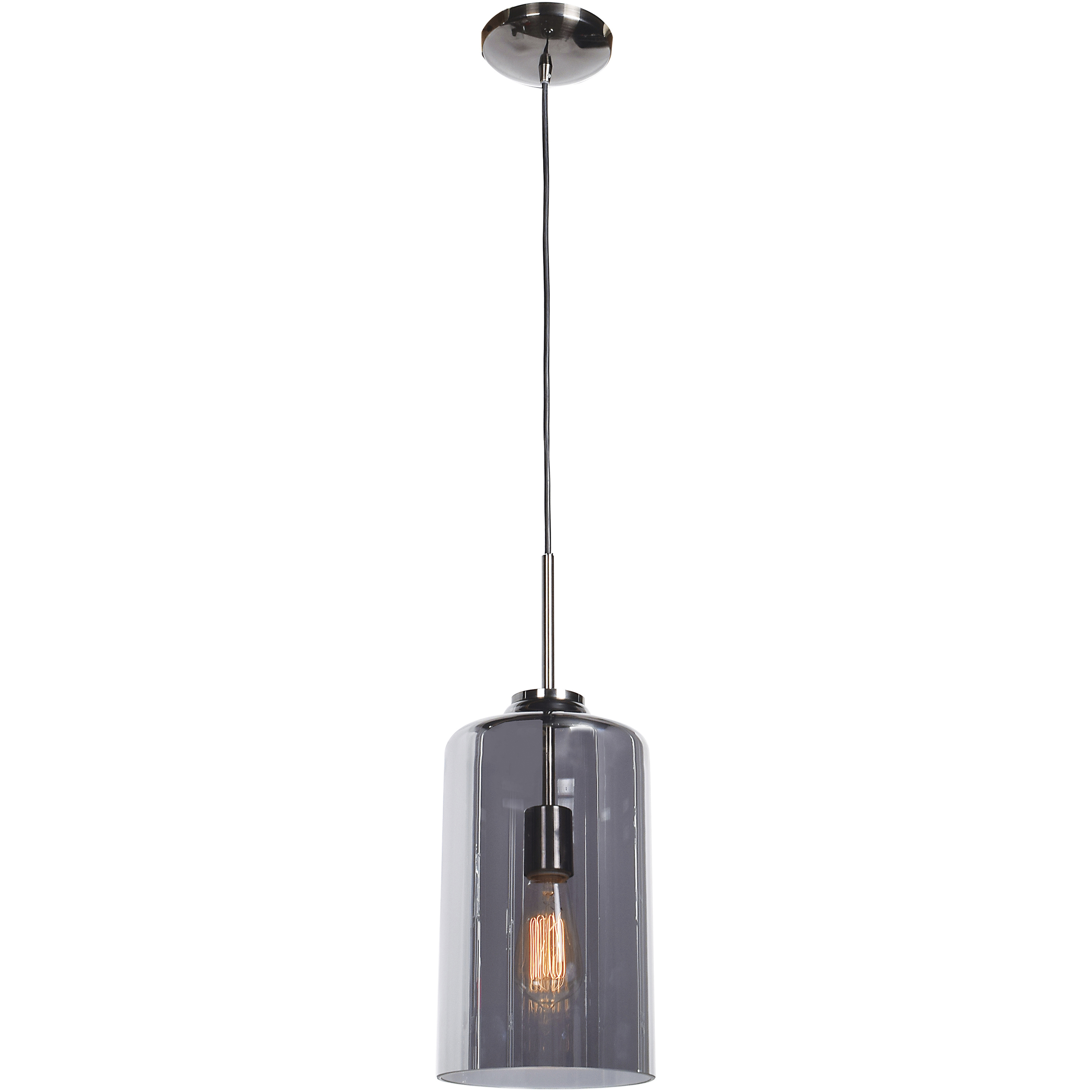 Simplicite 1 Light 7 inch Black Chrome Pendant Ceiling Light