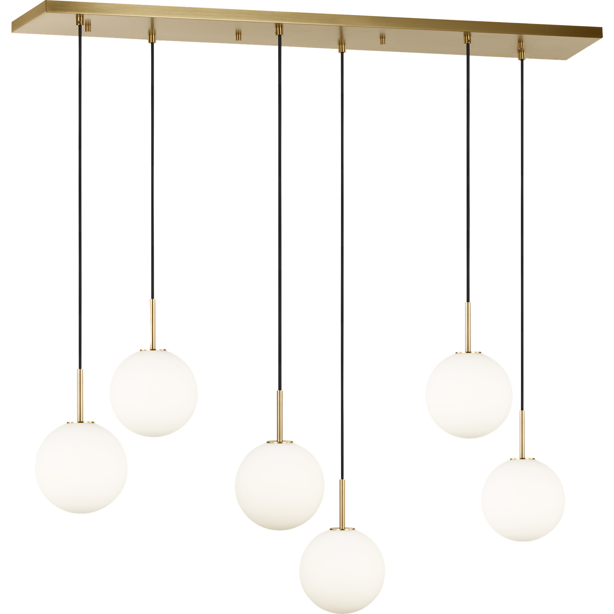 Richard June Sorelle 6 Light 48.35 inch Estate Brass Linear Chandelier Ceiling Light in Standard