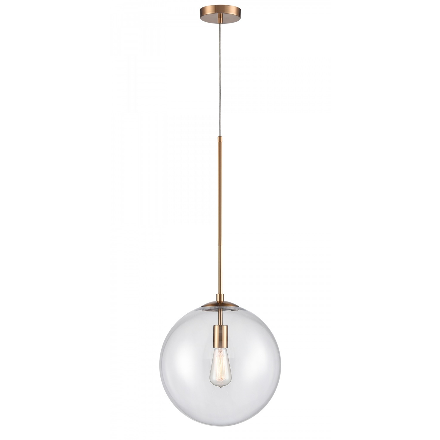 Delilah 1 Light 14 inch Aged Brass Pendant Ceiling Light in Clear
