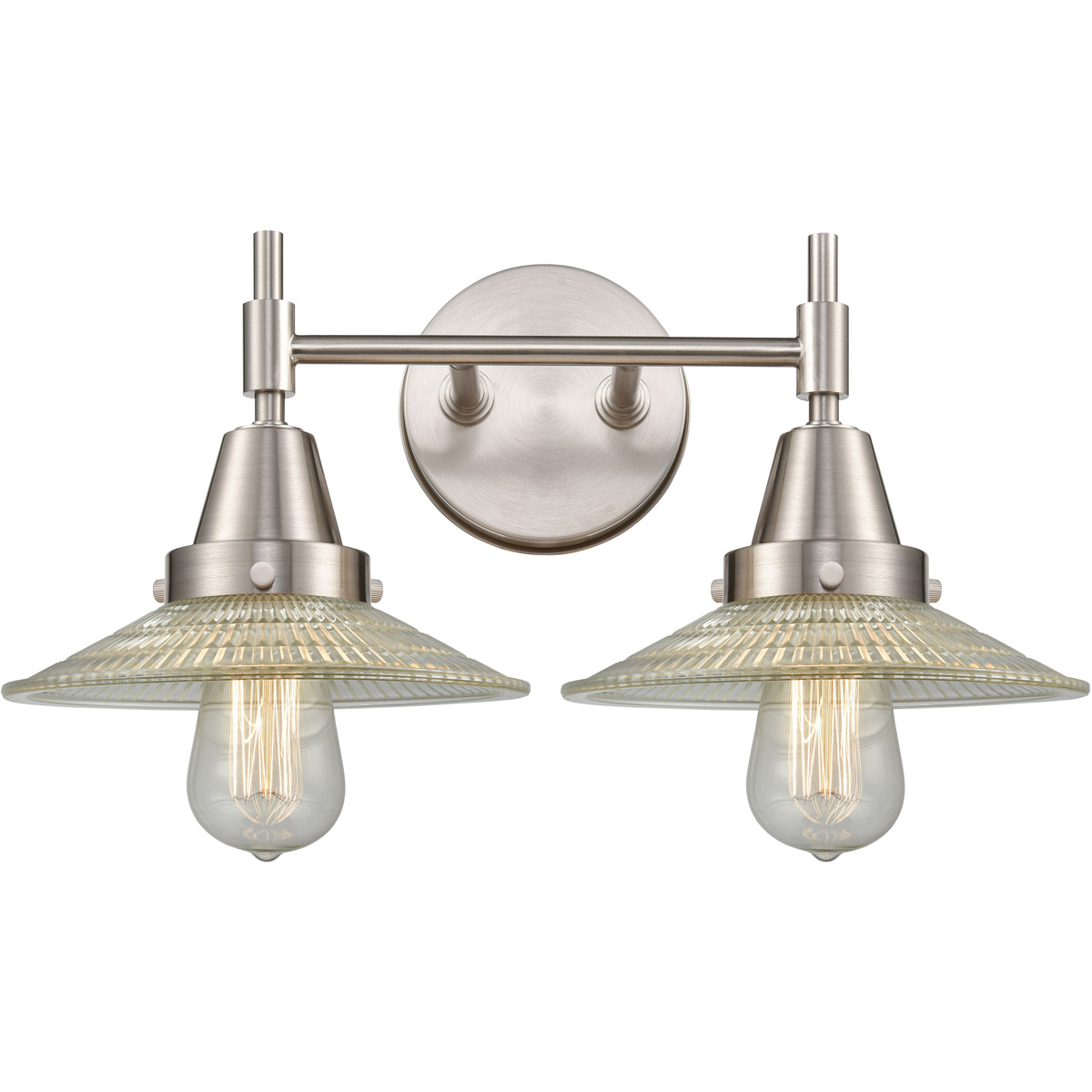 Caden 2 Light 18 inch Satin Nickel Bath Vanity Light Wall Light in Clear Glass