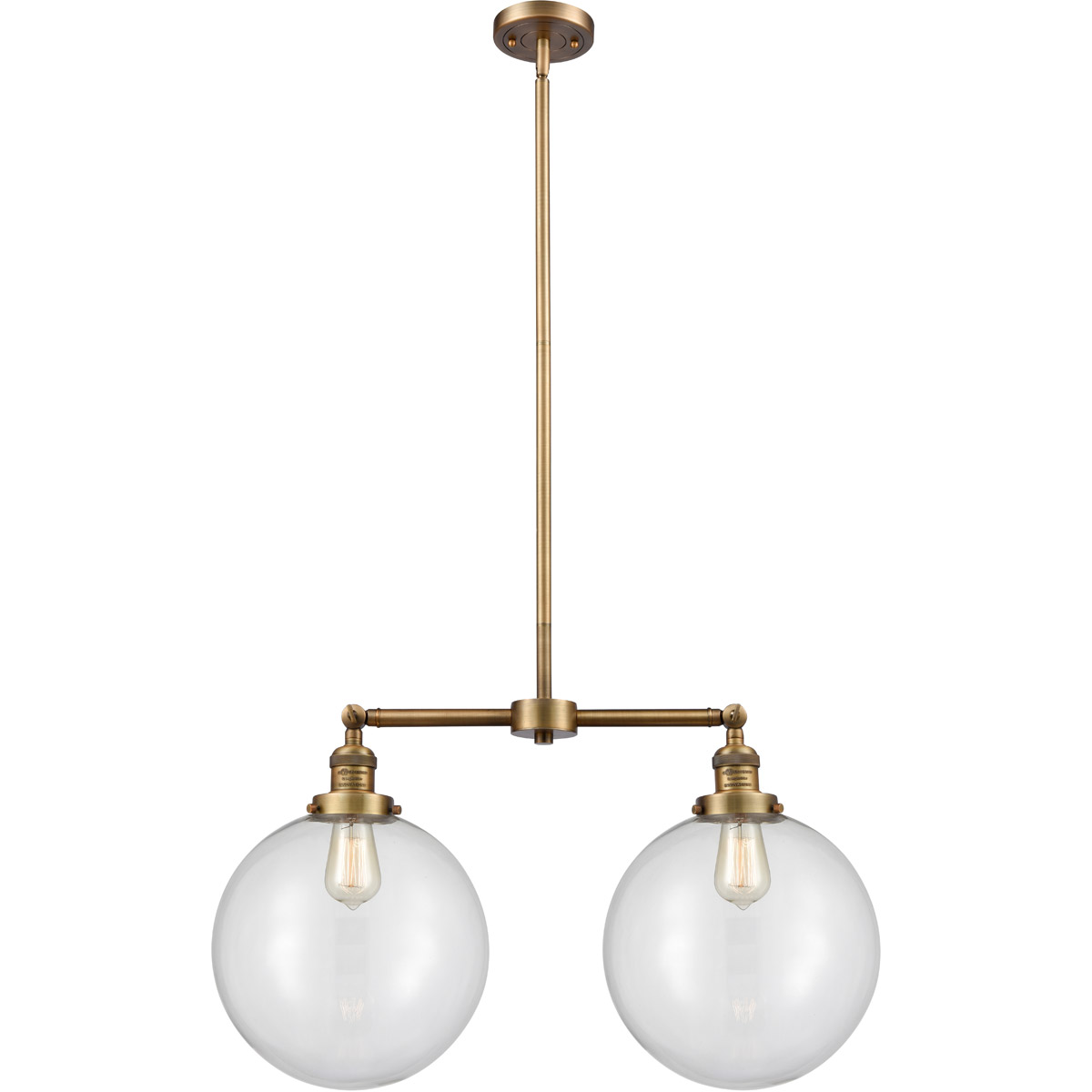 Franklin Restoration XX-Large Beacon LED 27 inch Brushed Brass Chandelier Ceiling Light in Clear Glass, Franklin Restoration