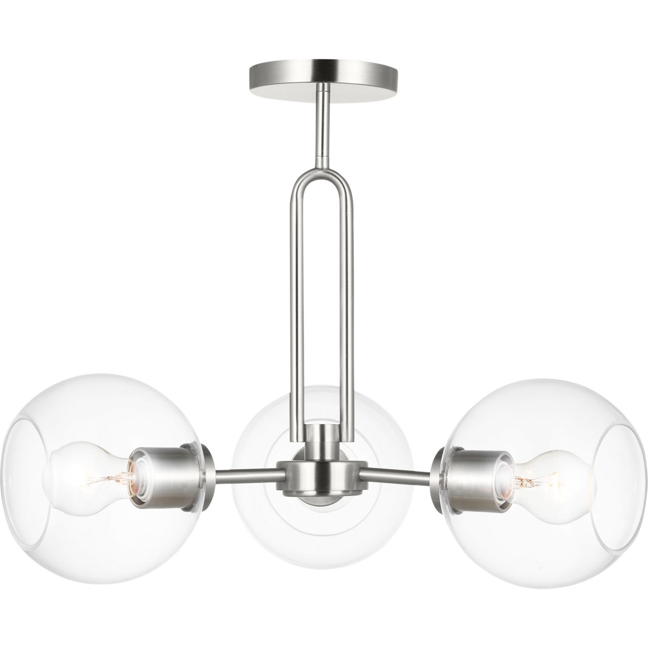 Codyn 3 Light 22 inch Brushed Nickel Semi-Flush Convertible Pendant Ceiling Light