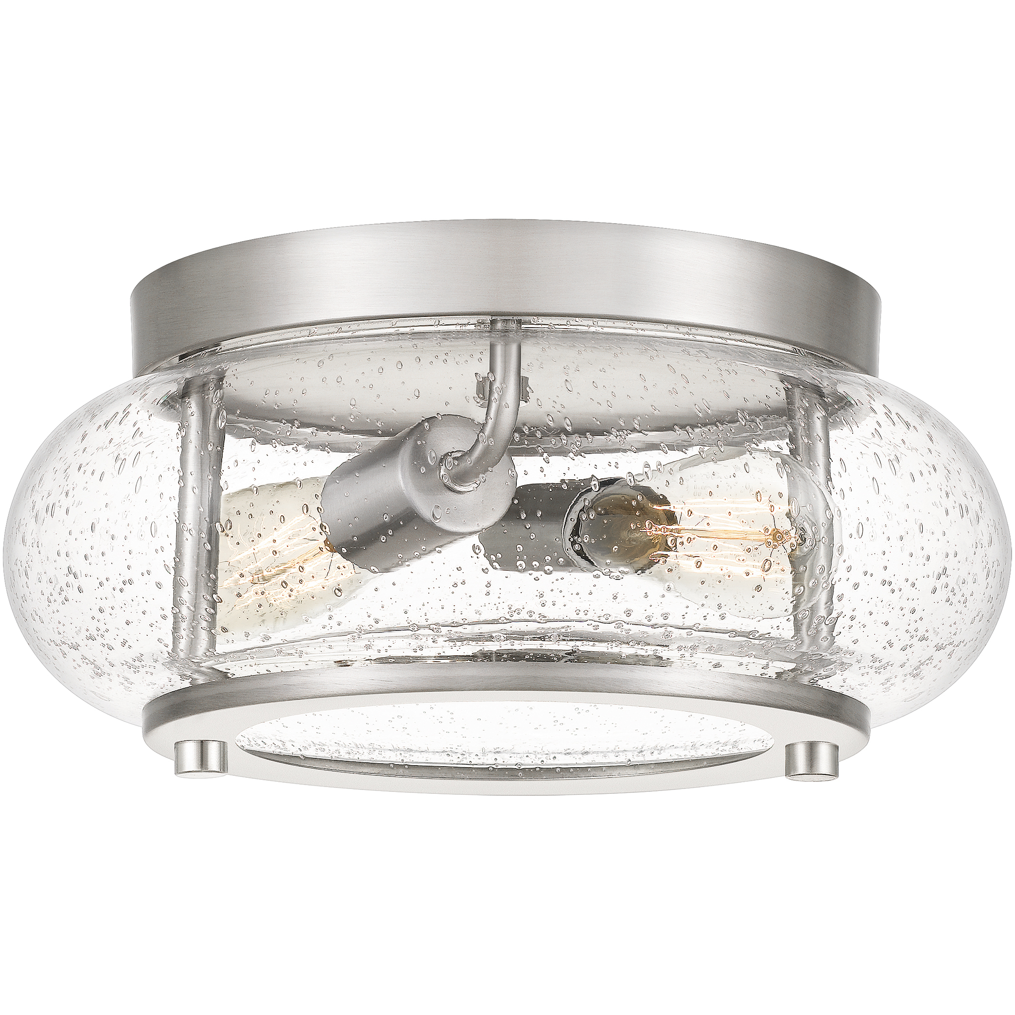 Trilogy 2 Light 12 inch Brushed Nickel Flush Mount Ceiling Light