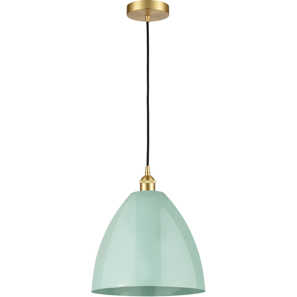 Edison Plymouth Dome LED 12 inch Antique Brass Mini Pendant Ceiling Light