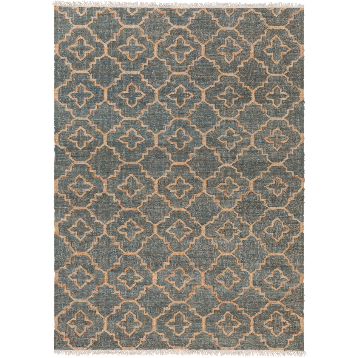 Laural 108 X 72 inch Medium Gray/Khaki/Cream Rugs, Jute