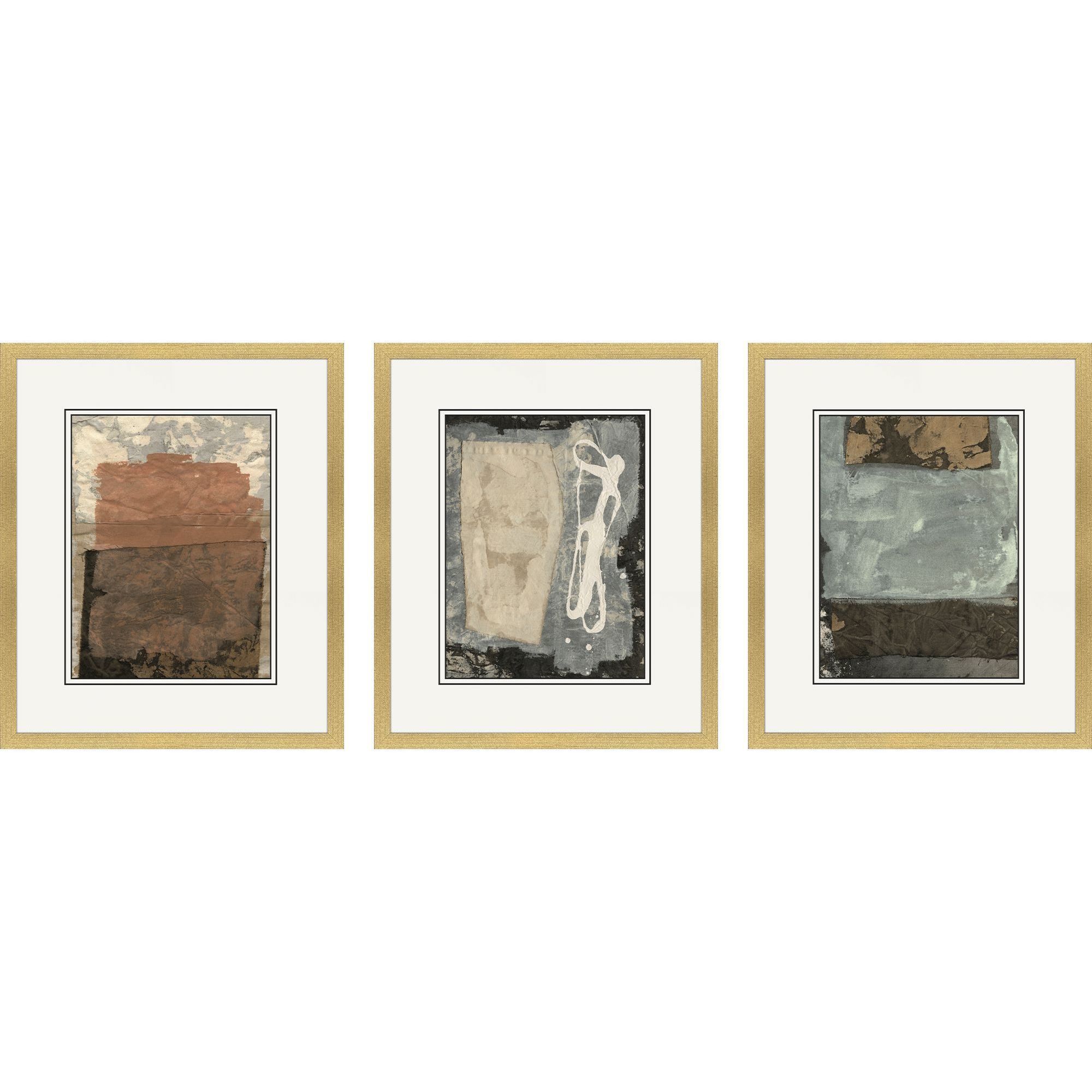 Textural Echo Multi and Black and Brown and Green Framed Art