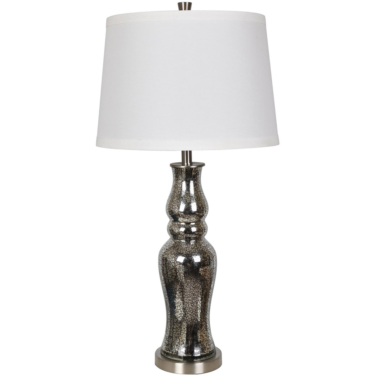 Chloe 34 inch 150 watt Black Mercury and Brushed Nickle Table Lamp Portable Light