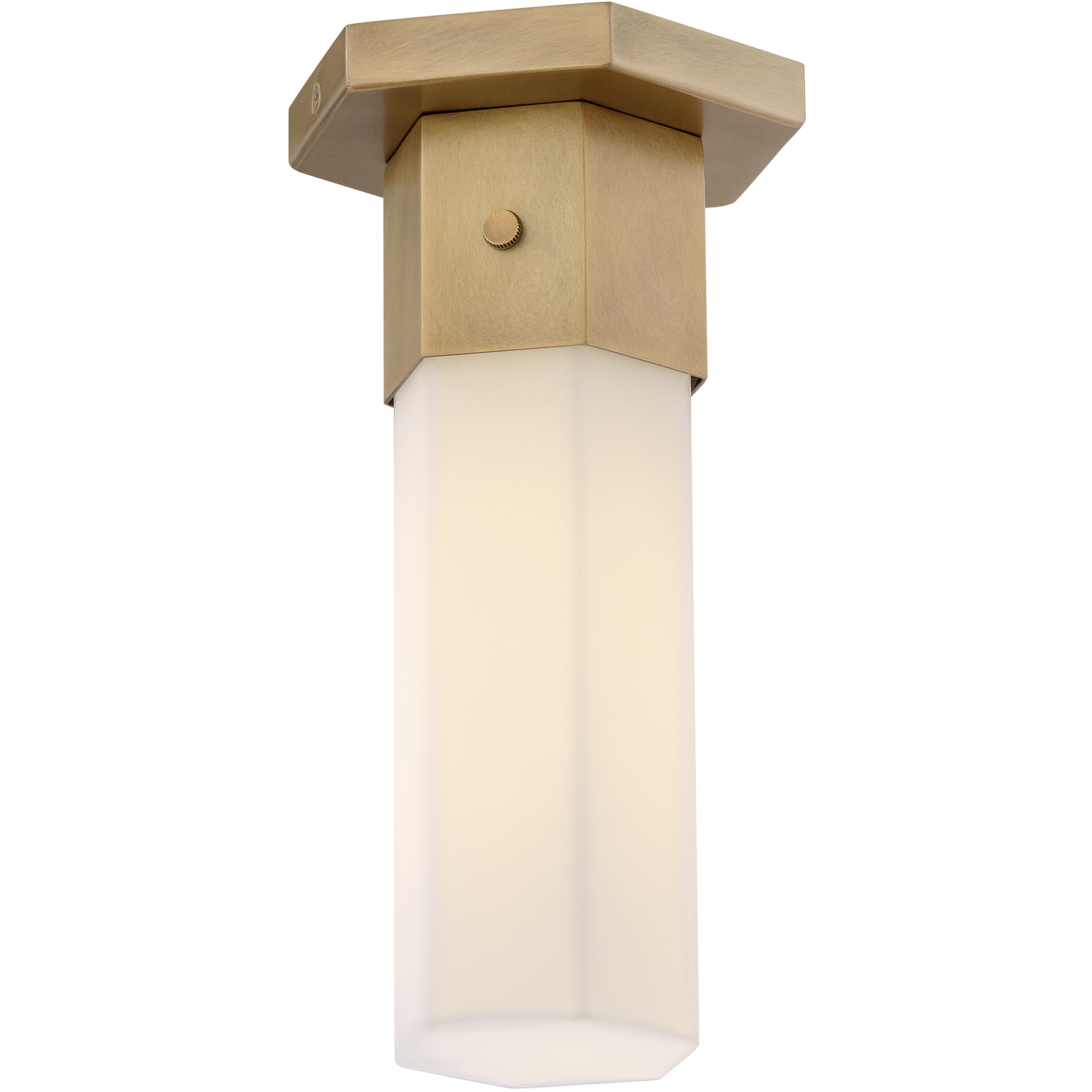 Facet LED 5.25 inch Heritage Brass Flush Mount Ceiling Light
