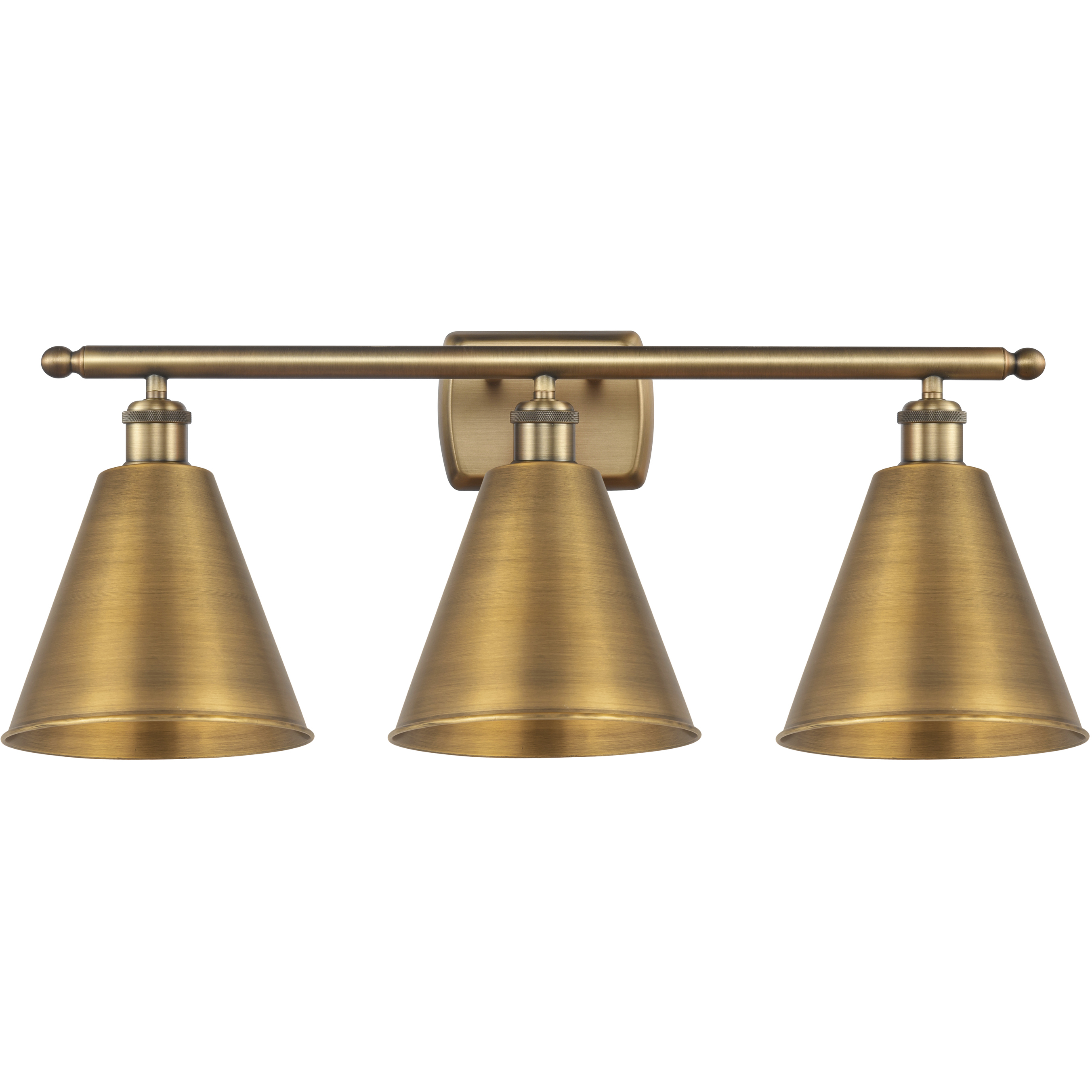 Ballston Cone 3 Light 28 inch Brushed Brass Bath Vanity Light Wall Light