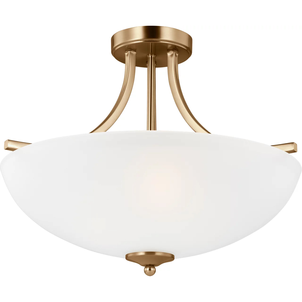 Geary LED 18.63 inch Satin Brass Convertible Pendant Semi-Flush Ceiling Light, Medium