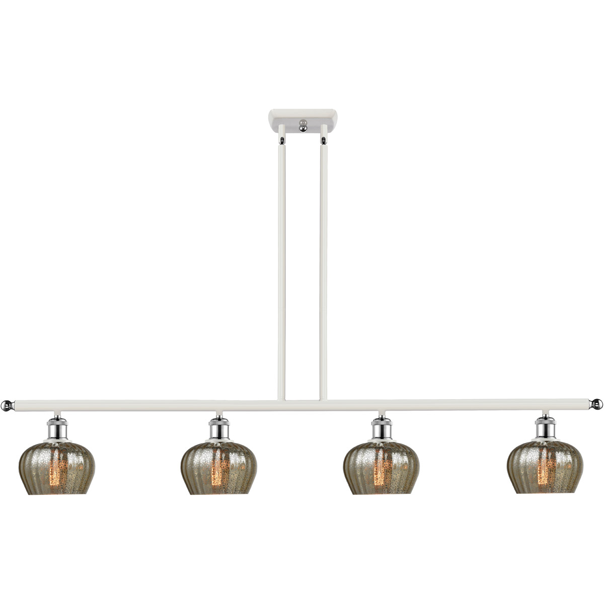 Ballston Fenton LED 48 inch White and Polished Chrome Island Light Ceiling Light in Mercury Glass, Ballston