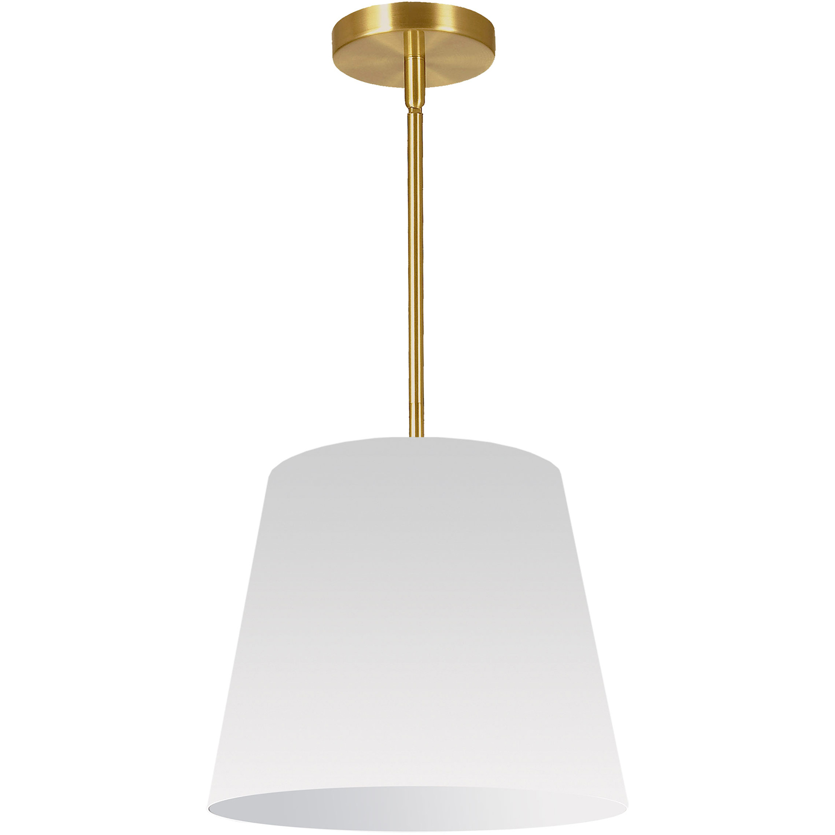Oversized Drum 1 Light 14 inch Aged Brass Pendant Ceiling Light in White, Small