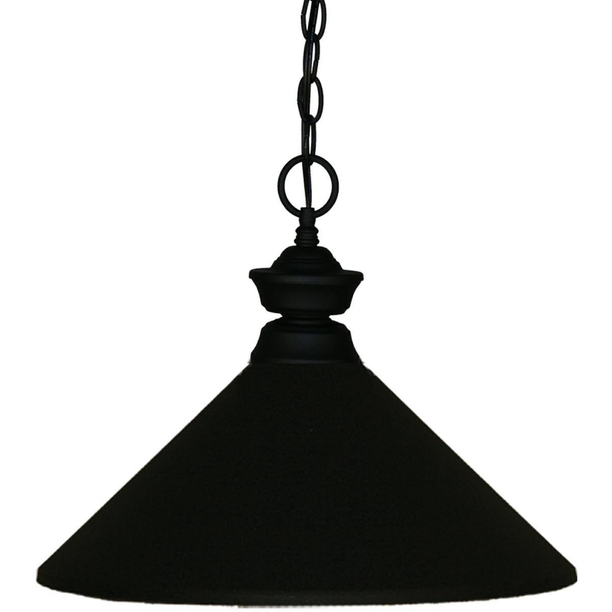 Pendant Lights 1 Light 14 inch Matte Black Pendant Ceiling Light in 3, Matte Black Steel