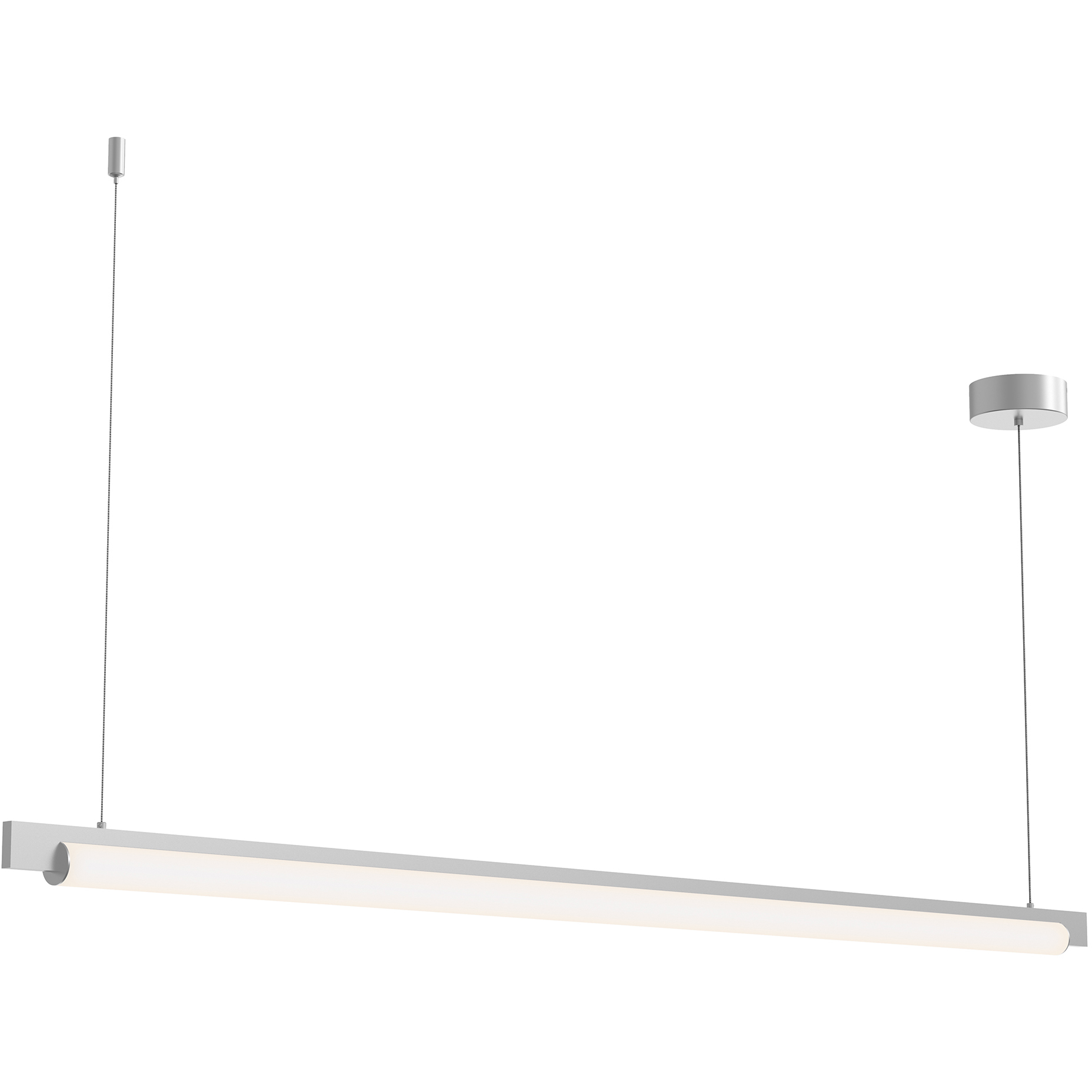 Keel LED 60 inch Bright Satin Aluminum Pendant Ceiling Light in Add 20 ft. Cord
