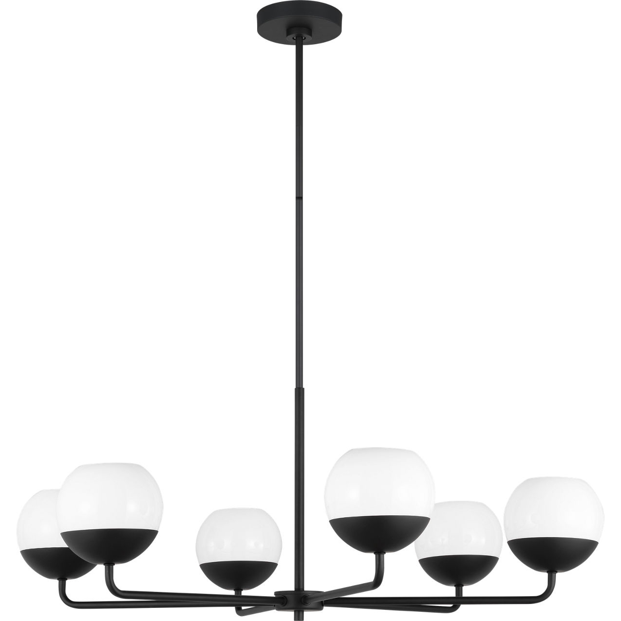 Alvin 6 Light 38.25 inch Midnight Black Chandelier Ceiling Light