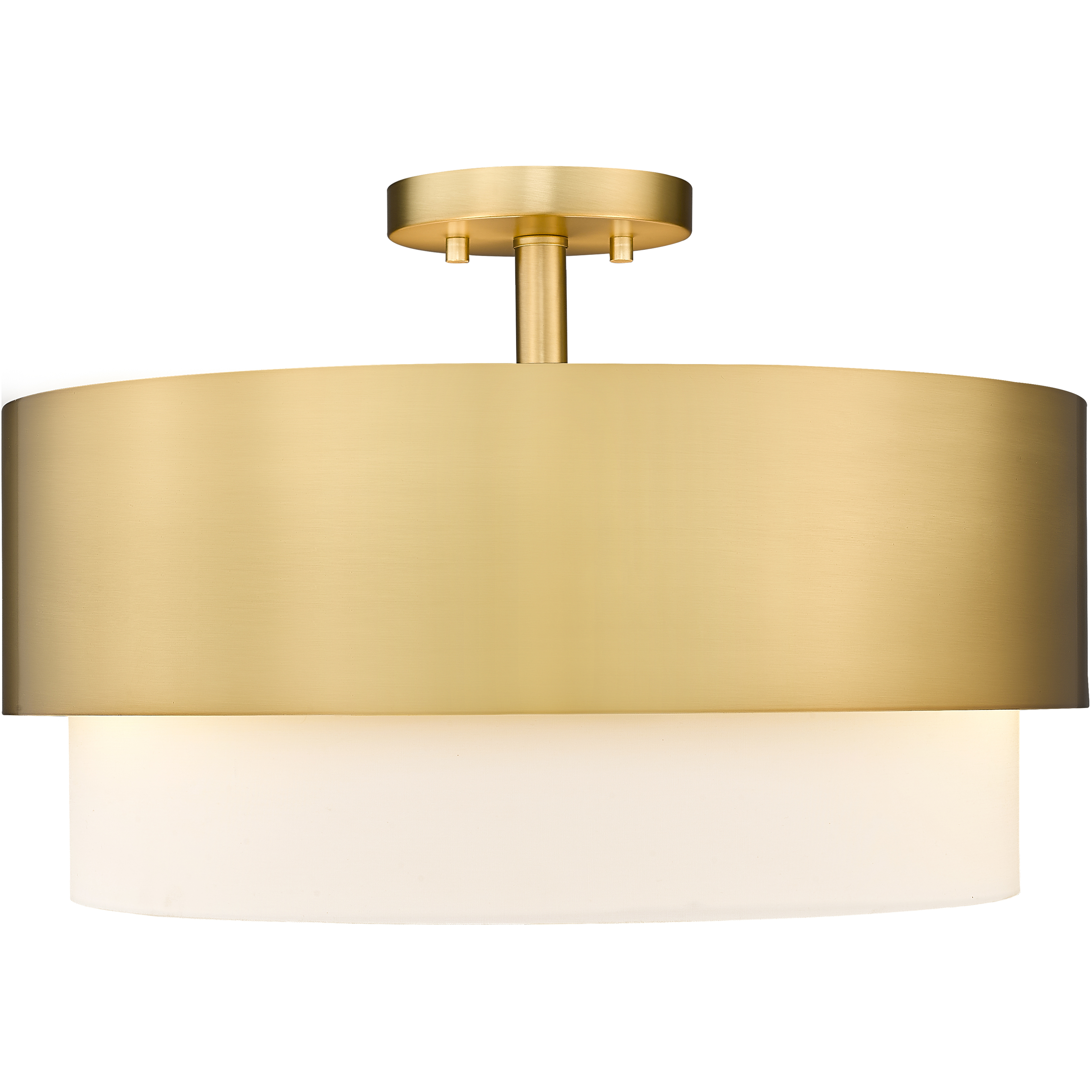 Counterpoint 3 Light 18 inch Modern Gold Semi Flush Mount Ceiling Light