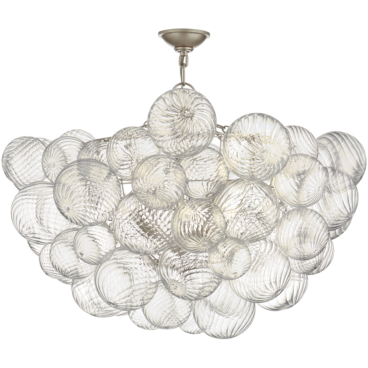 Julie Neill Talia 8 Light 33 inch Burnished Silver Leaf and Clear Swirled Glass Semi-Flush Mount Ceiling Light