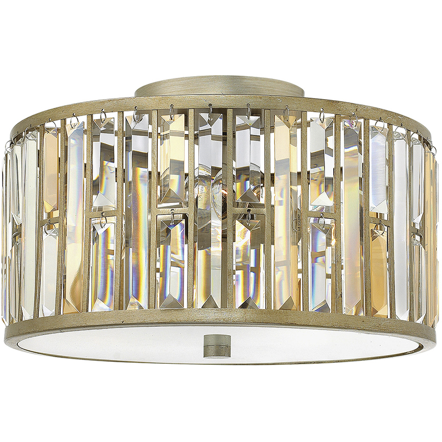 Gemma LED 16.5 inch Silver Leaf Foyer Light Ceiling Light, Flush Mount