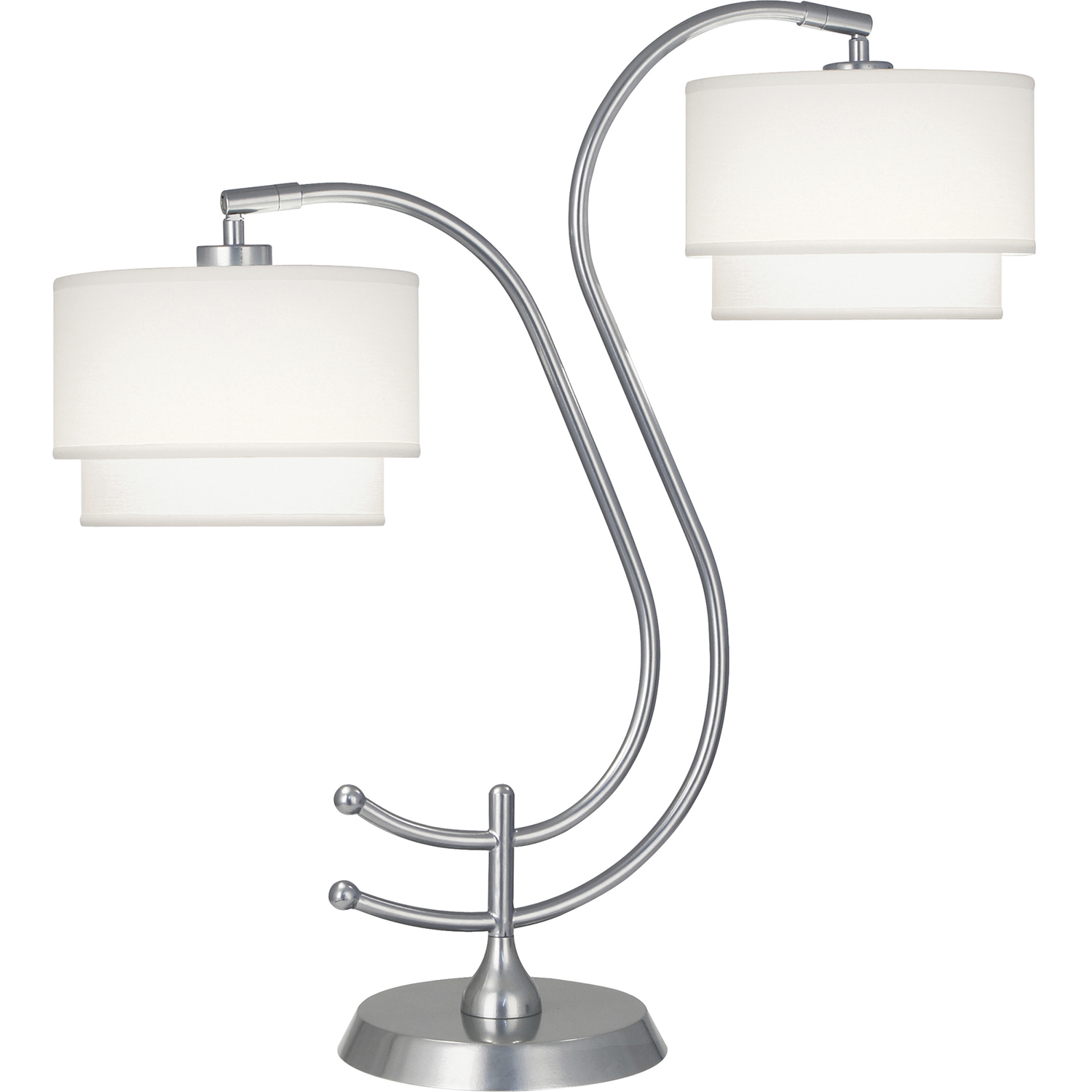 Charlee 25 inch 100 watt Chrome Table Lamp Portable Light in Ascot White