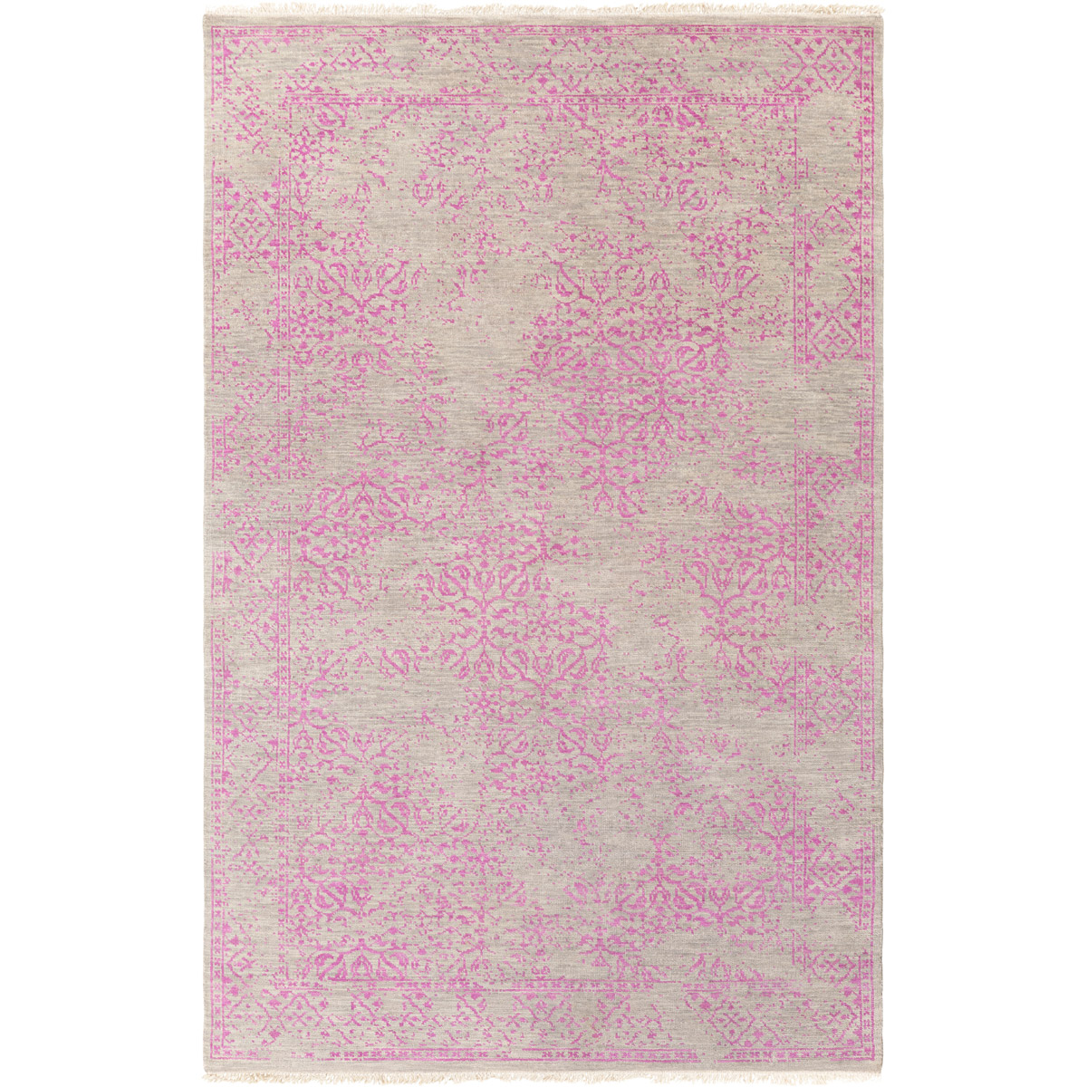 Transcendent 36 X 24 inch Purple and Gray Area Rug, Wool