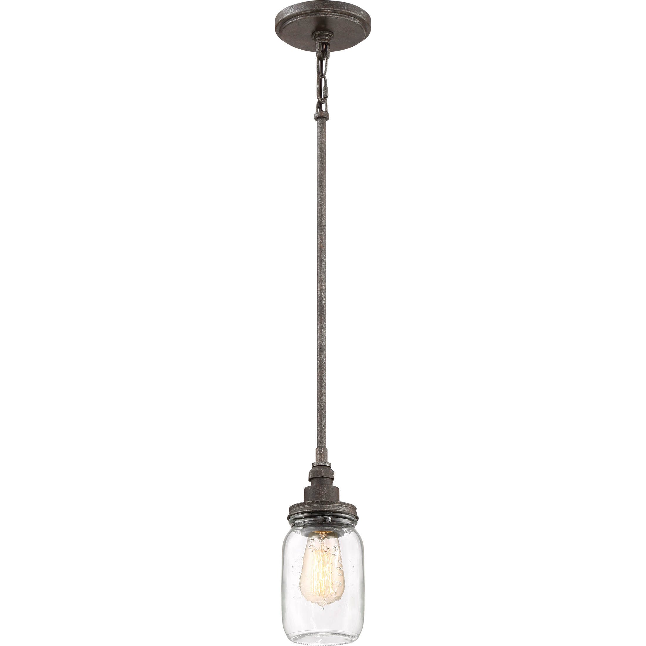 Squire 1 Light 4.25 inch Rustic Black Mini Chandelier Ceiling Light, Rod Hung