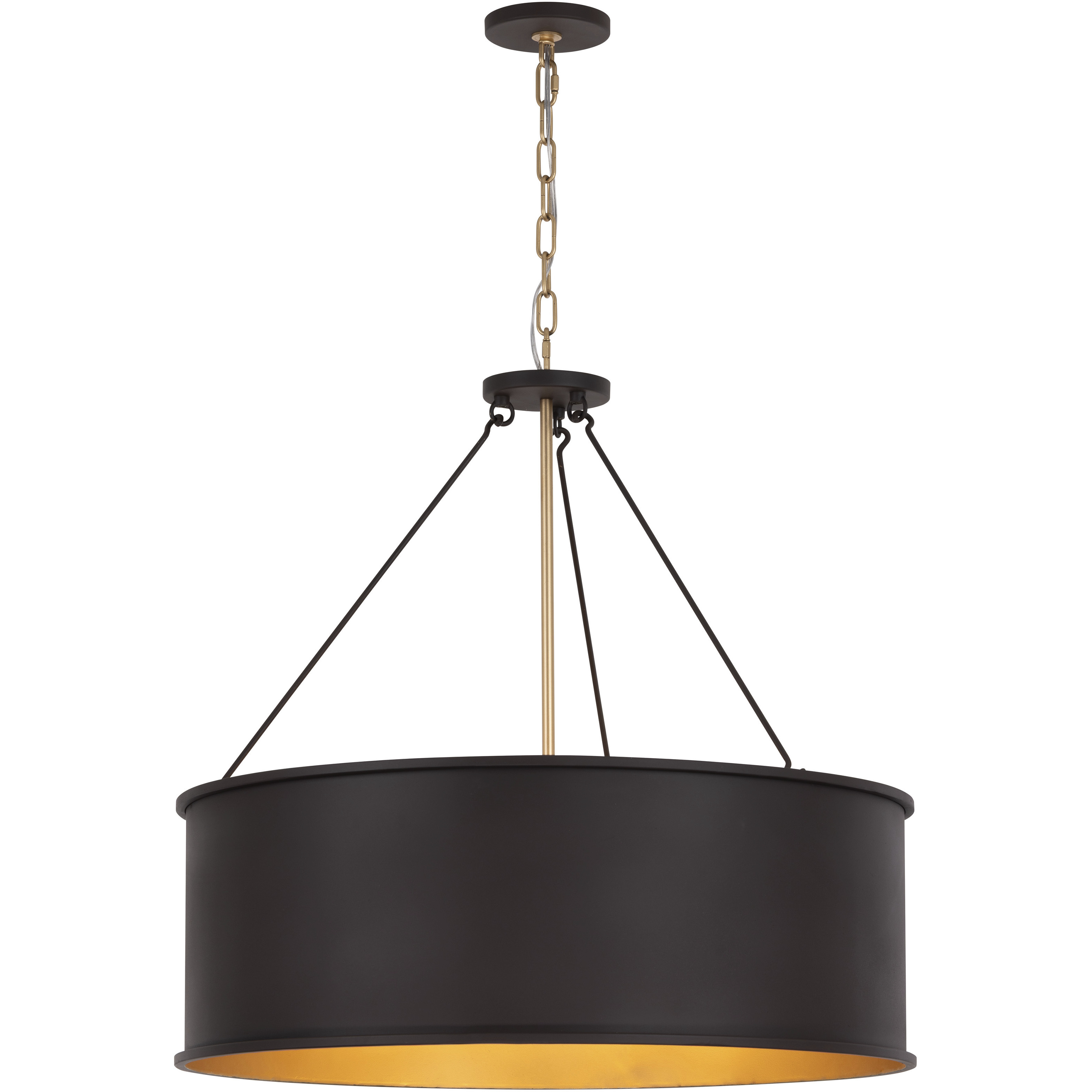 Cannery 5 Light 28 inch Dark Bronze and French Gold Pendant Ceiling Light