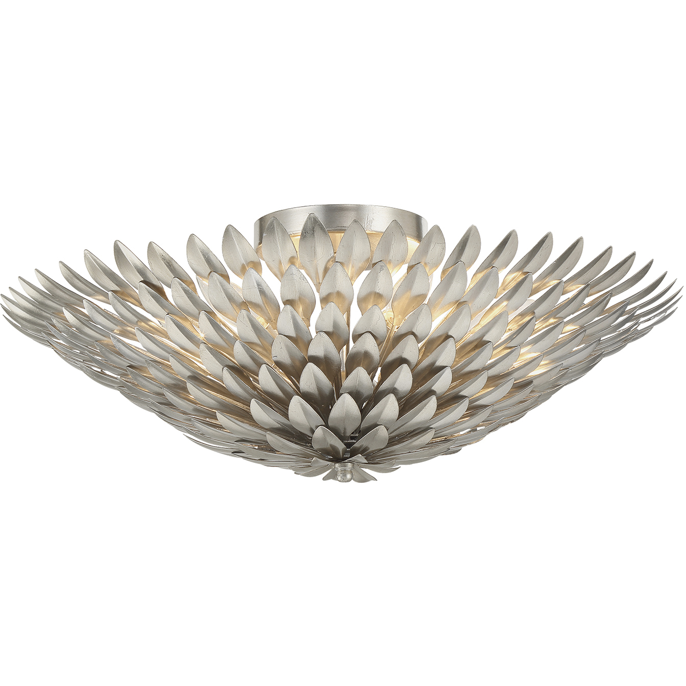 Broche 6 Light 24 inch Antique Silver Semi Flush Ceiling Light