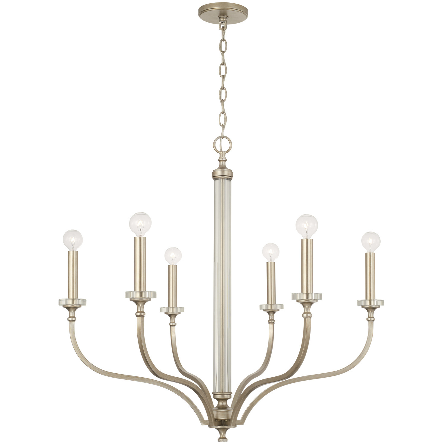 Breigh 6 Light 32 inch Brushed Champagne Chandelier Ceiling Light