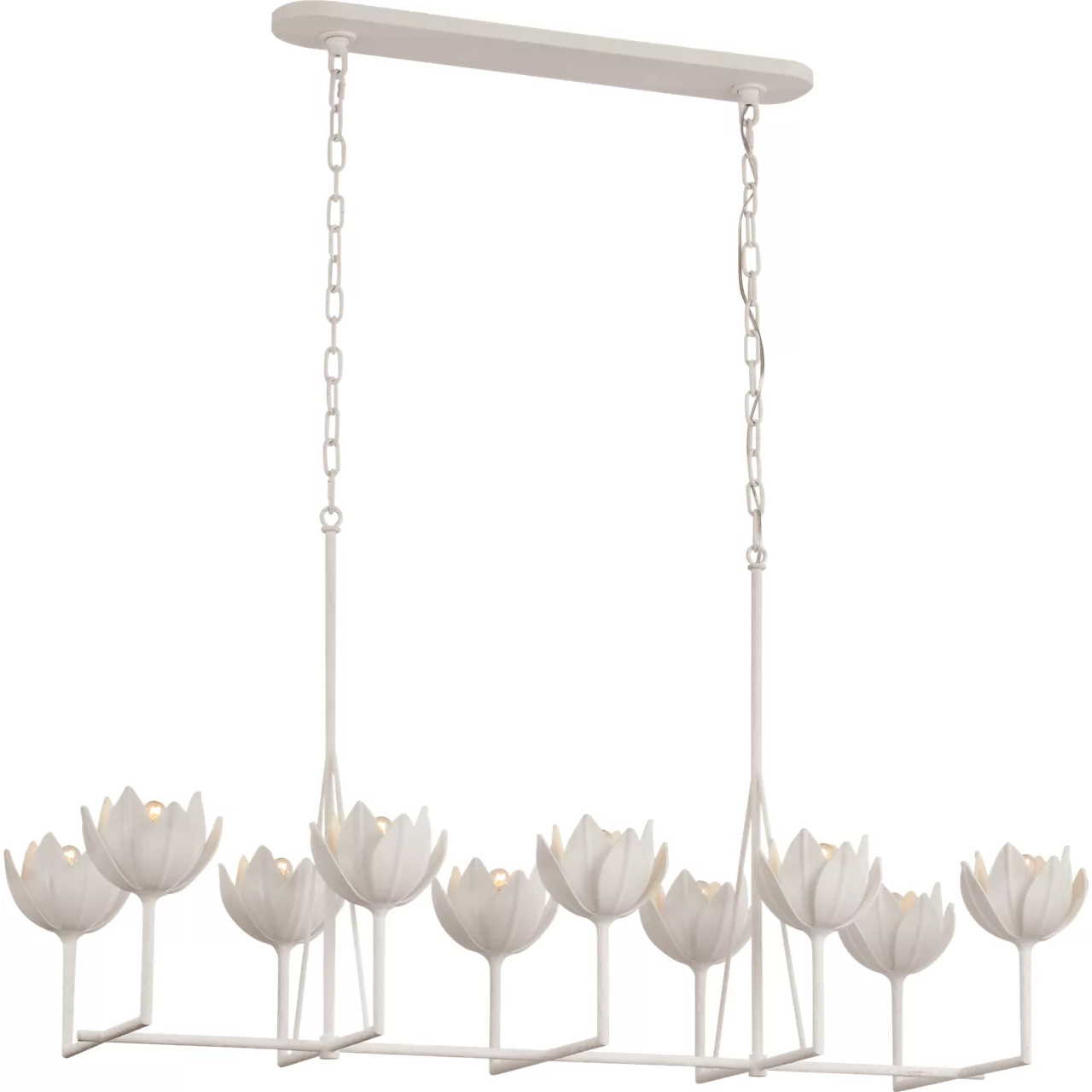 Julie Neill Alberto LED 50.5 inch Plaster White Linear Chandelier Ceiling Light, Large
