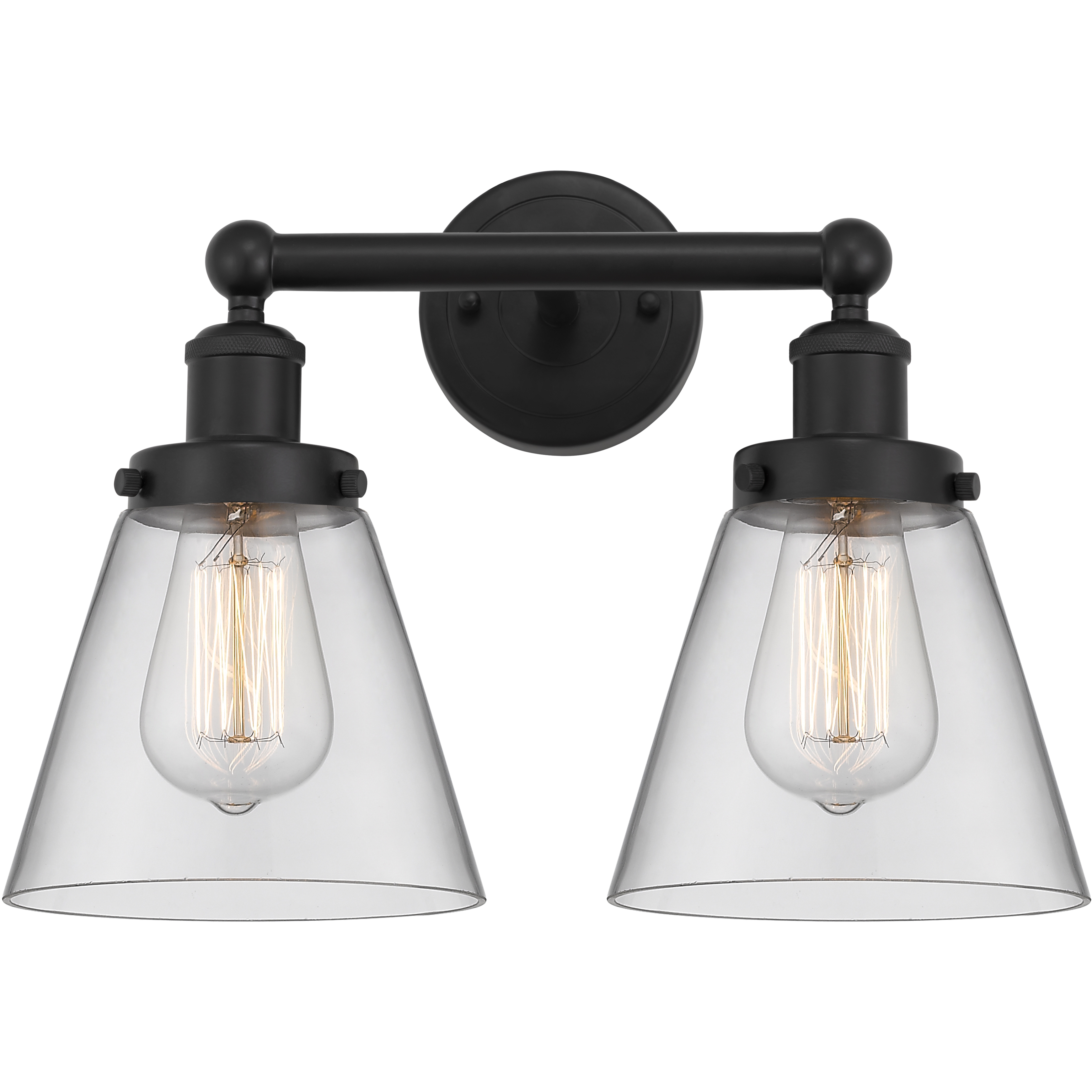 Cone 2 Light 15.5 inch Matte Black Bath Vanity Light Wall Light