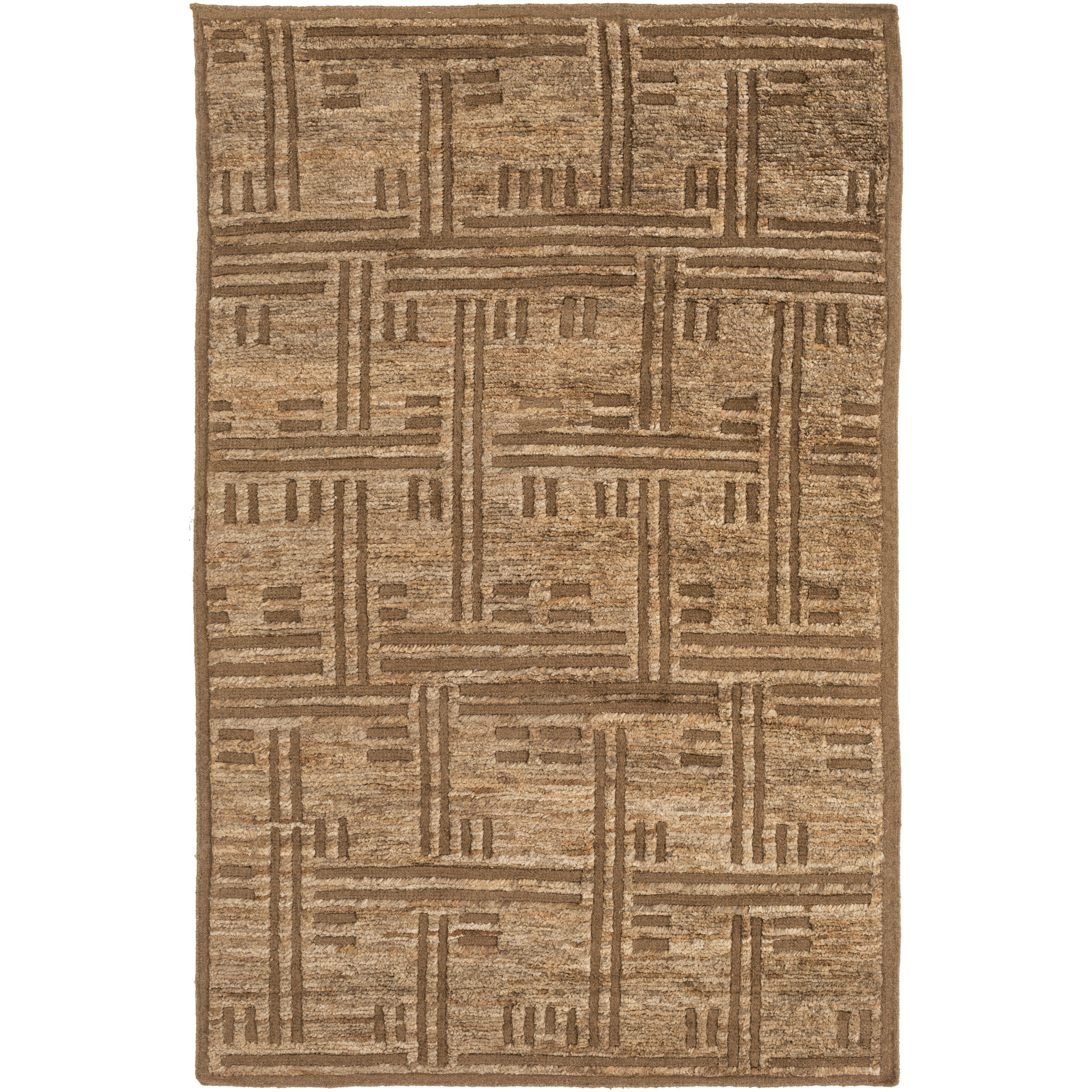 Papyrus 36 X 24 inch Dark Brown, Camel Rug