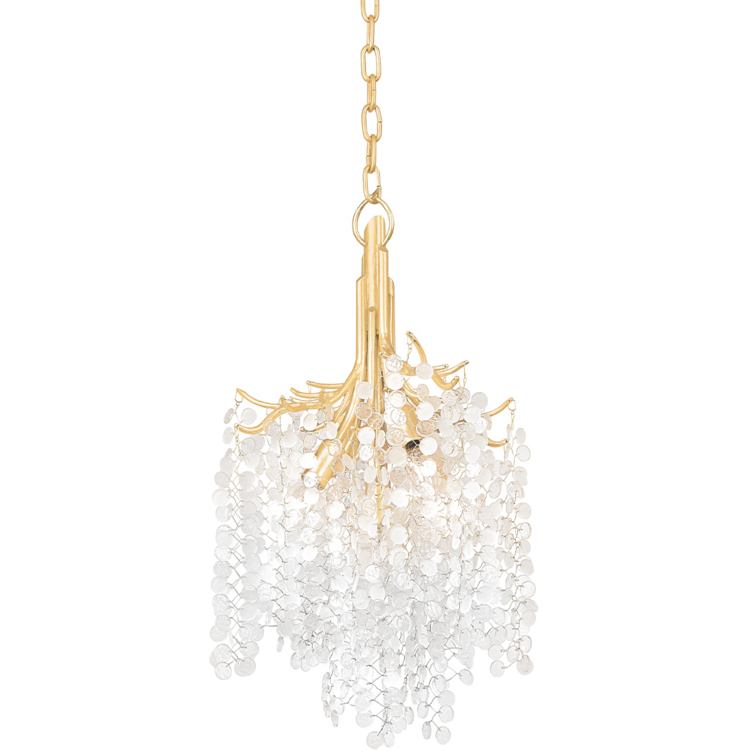 Genoa 5 Light 14.5 inch Gold Leaf Chandelier Ceiling Light
