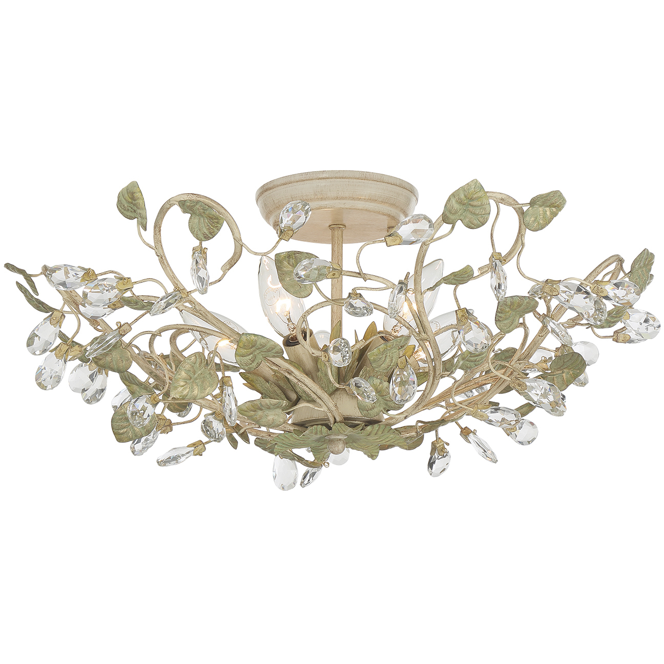 Josie 5 Light 20.5 inch Champagne Green Tea Semi Flush Ceiling Light
