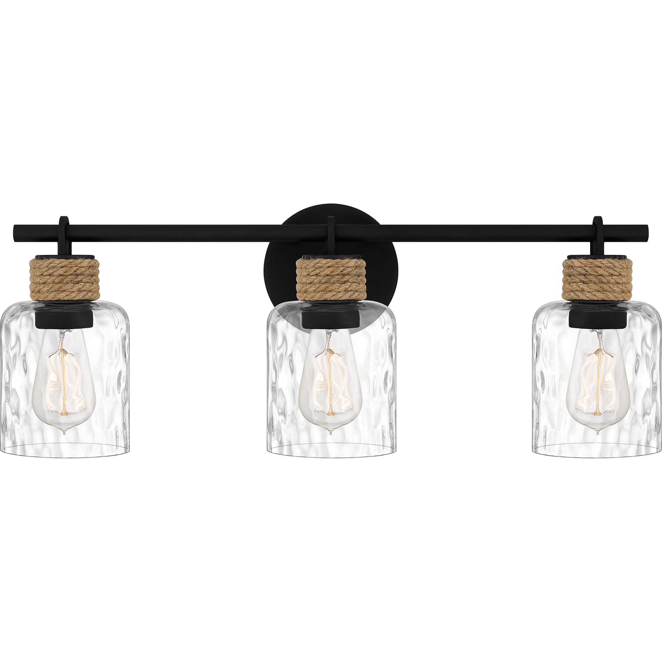 Baltic 3 Light 24 inch Matte Black Bath Light Wall Light