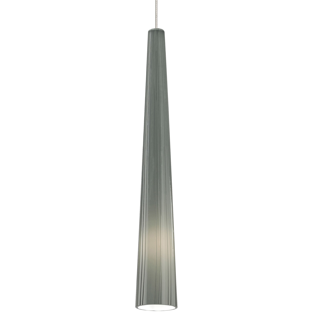 Zenith 1 Light 12 Satin Nickel Low-Voltage Pendant Ceiling Light in MonoRail, LED 90 CRI 3000K, Smoke Glass