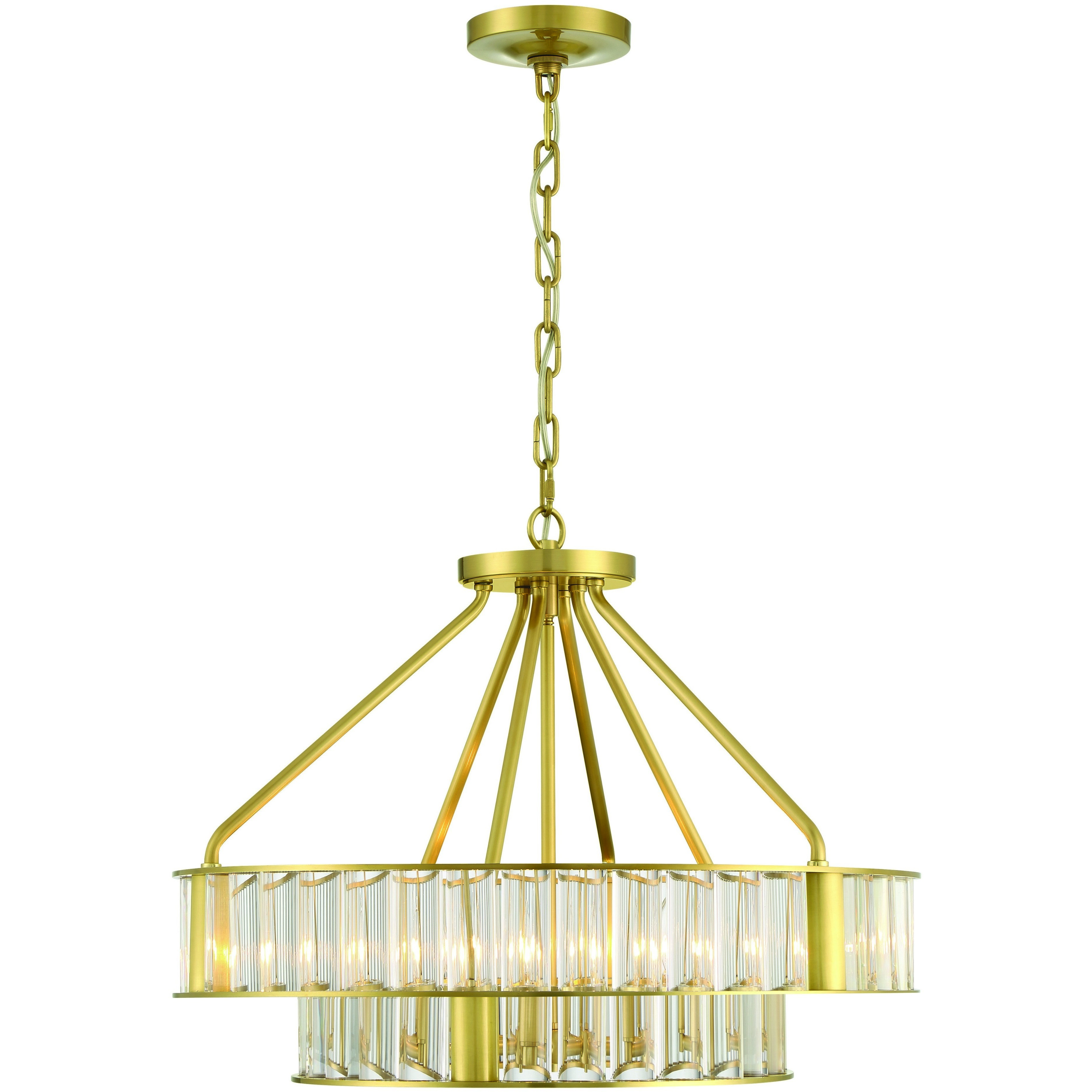 Farris 6 Light 24.5 inch Aged Brass Chandelier Ceiling Light