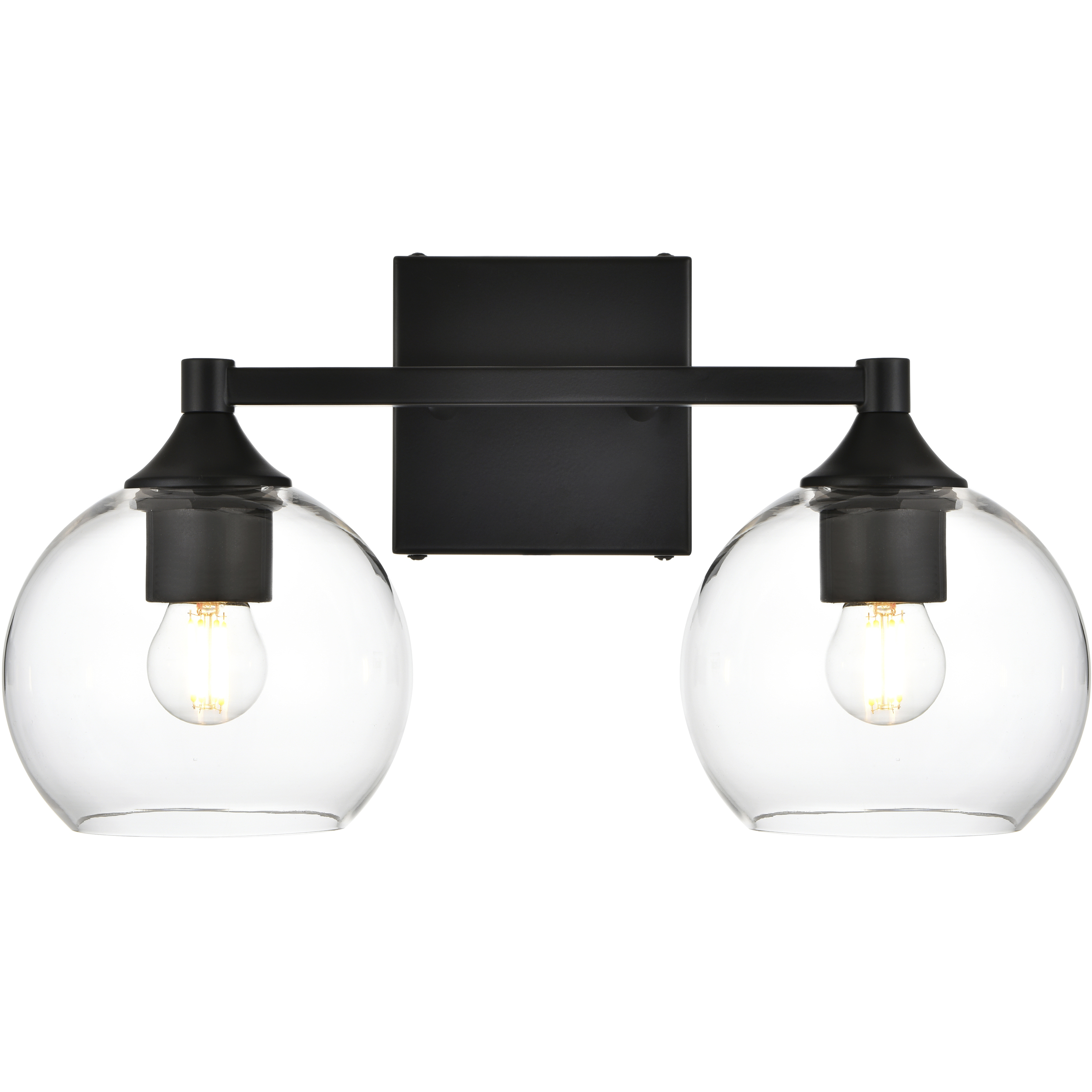 Foster 2 Light 16 inch Black Bath Sconce Wall Light