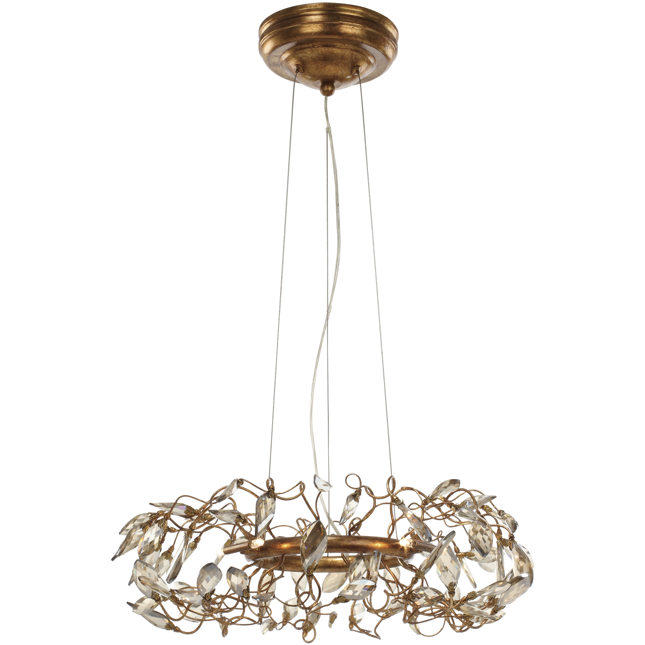 Crystal Garden 6 Light 18.25 inch Gold Leaf Multi-Light Pendant Ceiling Light