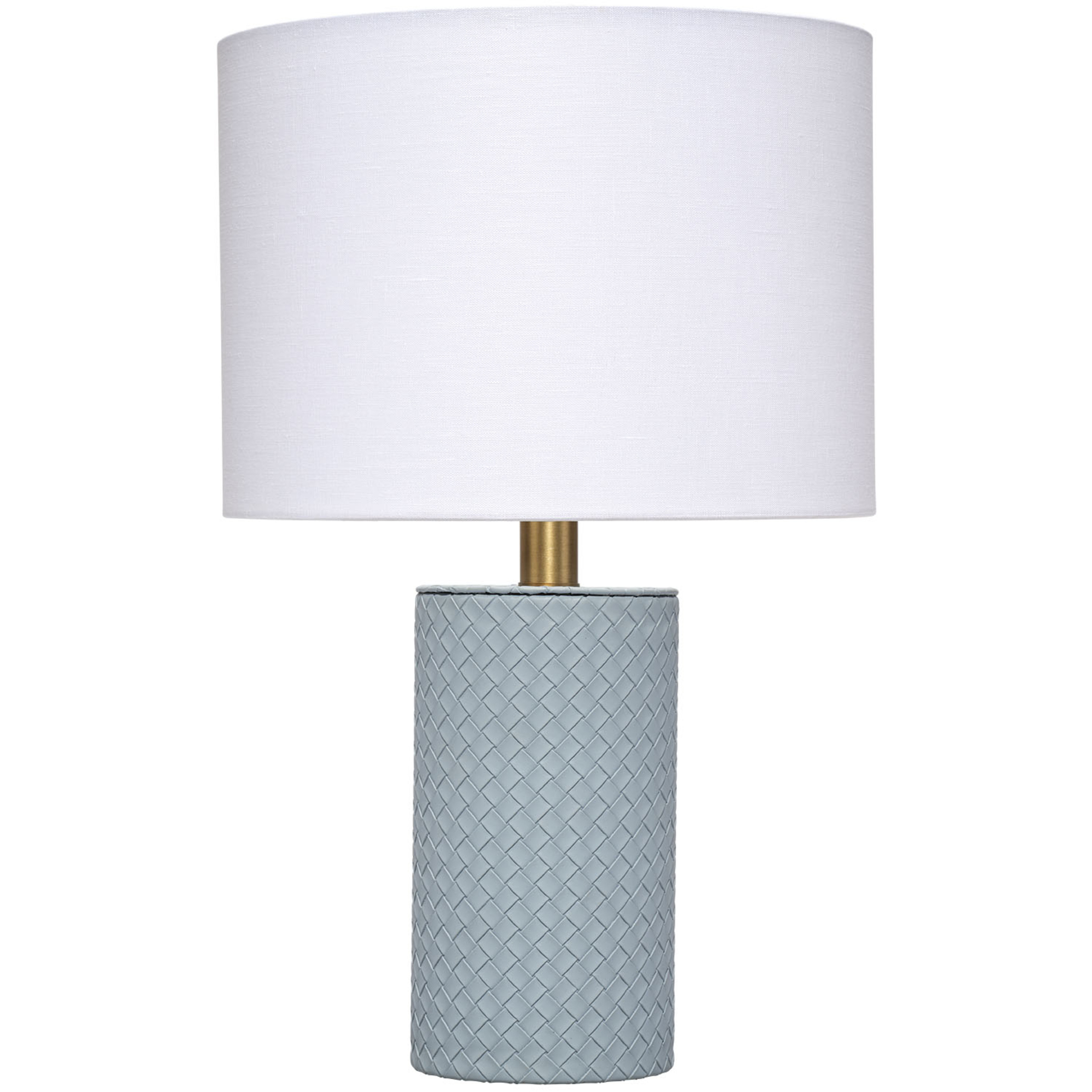 Roman 17.5 inch 60 watt Blue Leather Table Lamp Portable Light
