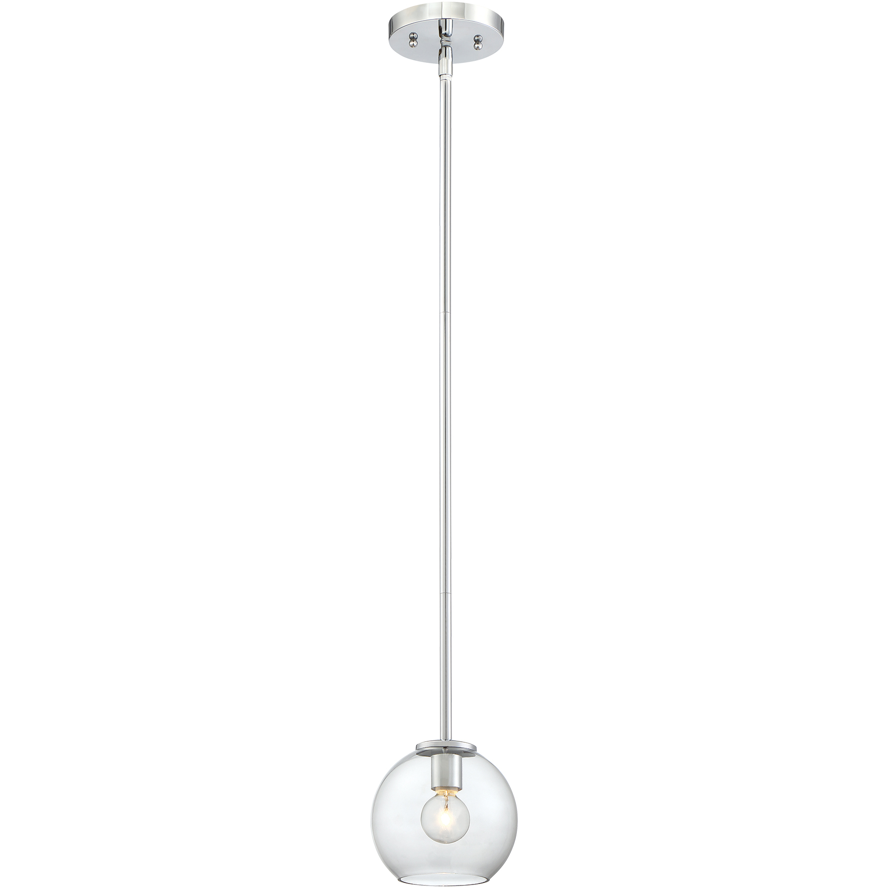 Exposed 1 Light 5.75 inch Chrome Mini Pendant Ceiling Light