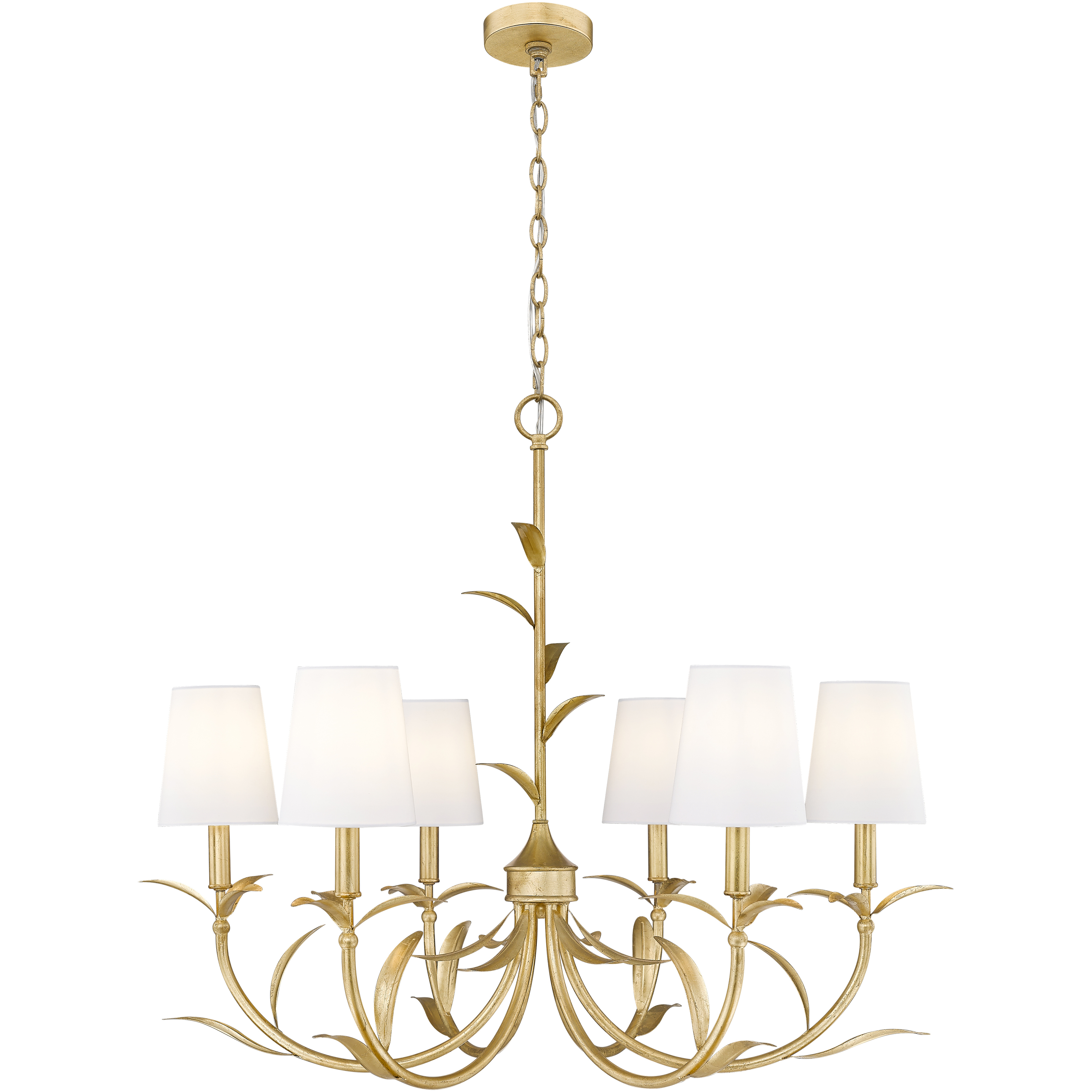 Aslin 6 Light 31 inch Gold Leaf Chandelier Ceiling Light