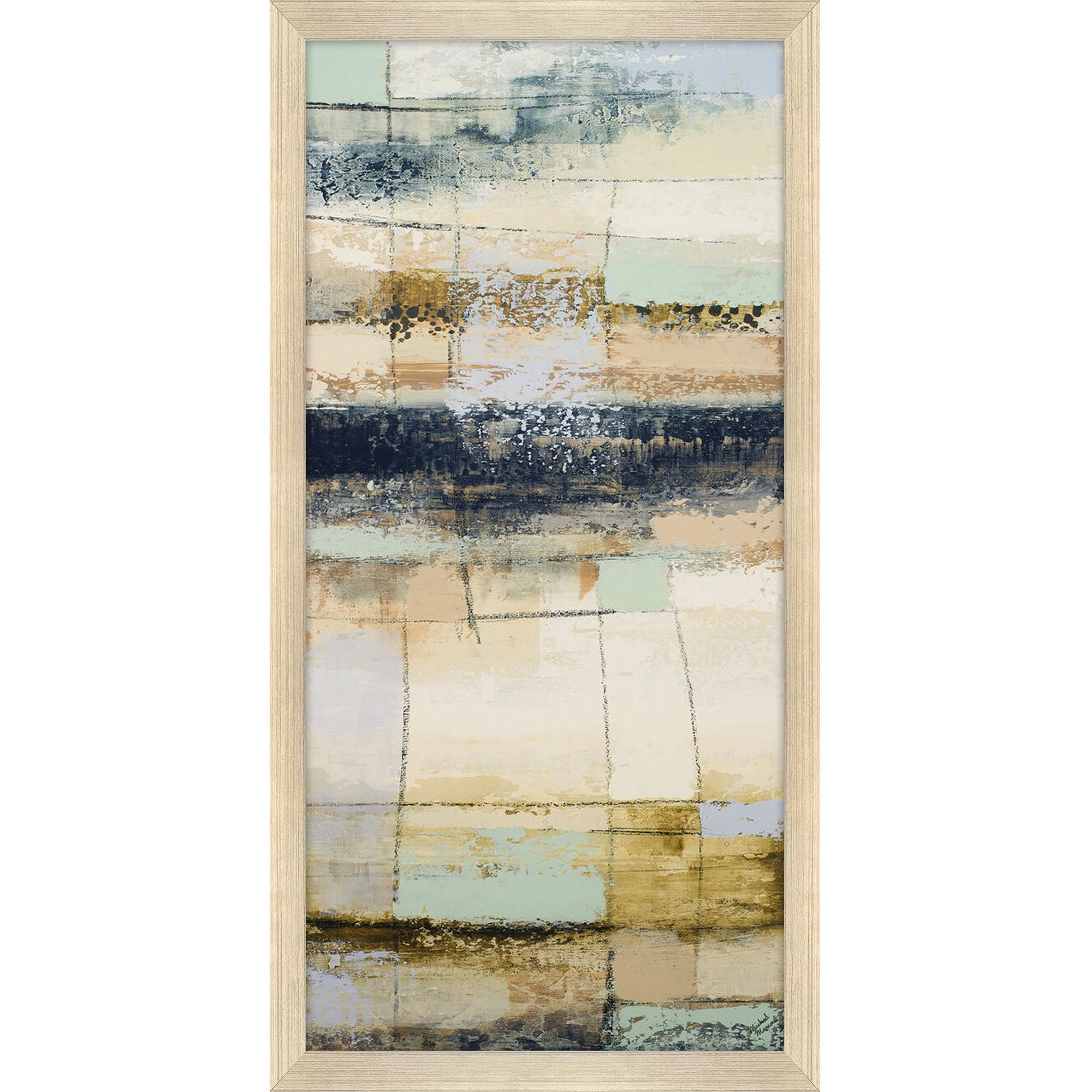 Lost in Winter Blue and Beige and Gray and Multi Framed Art