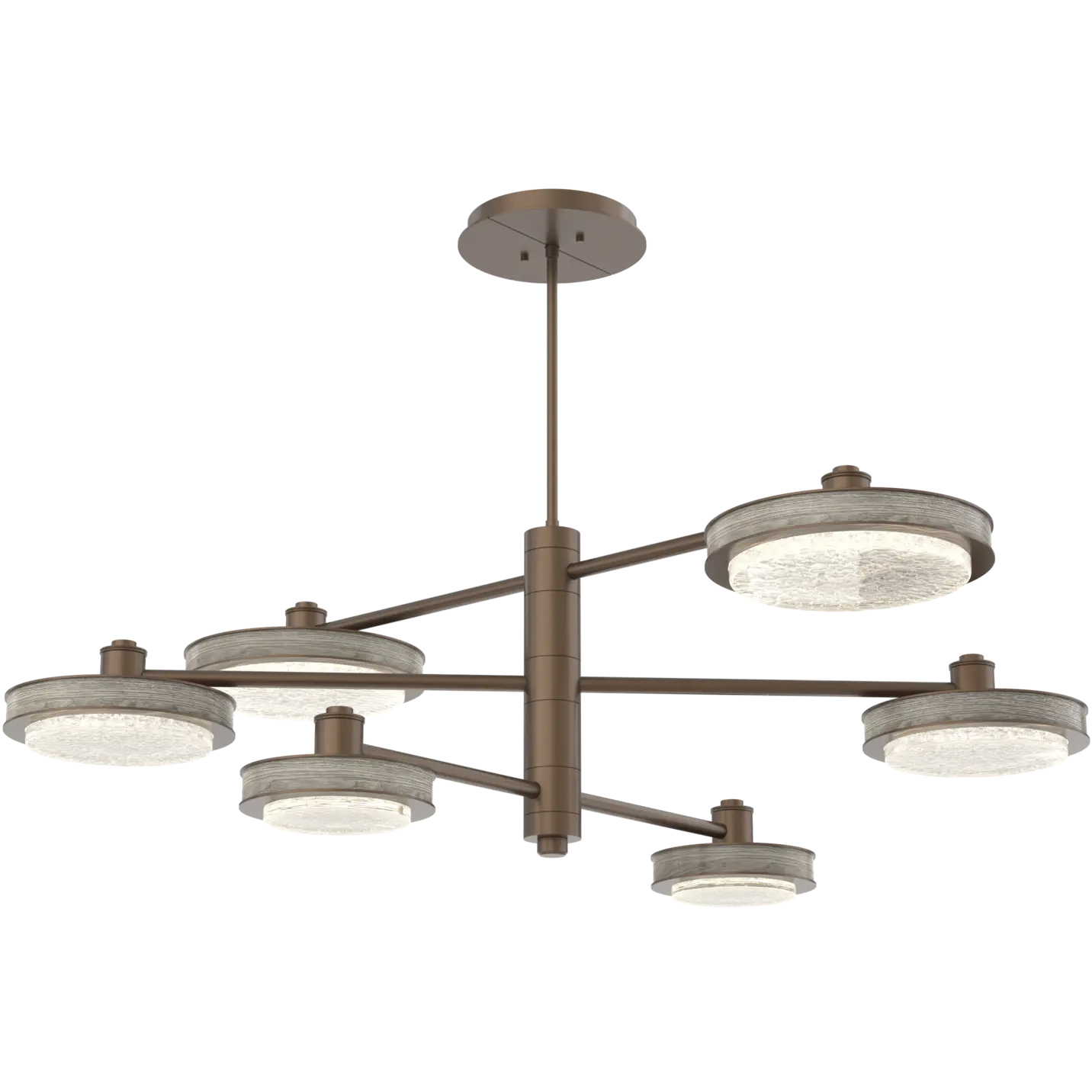 Iris LED 49 inch Burnished Bronze with Ash Mobile Chandelier Ceiling Light