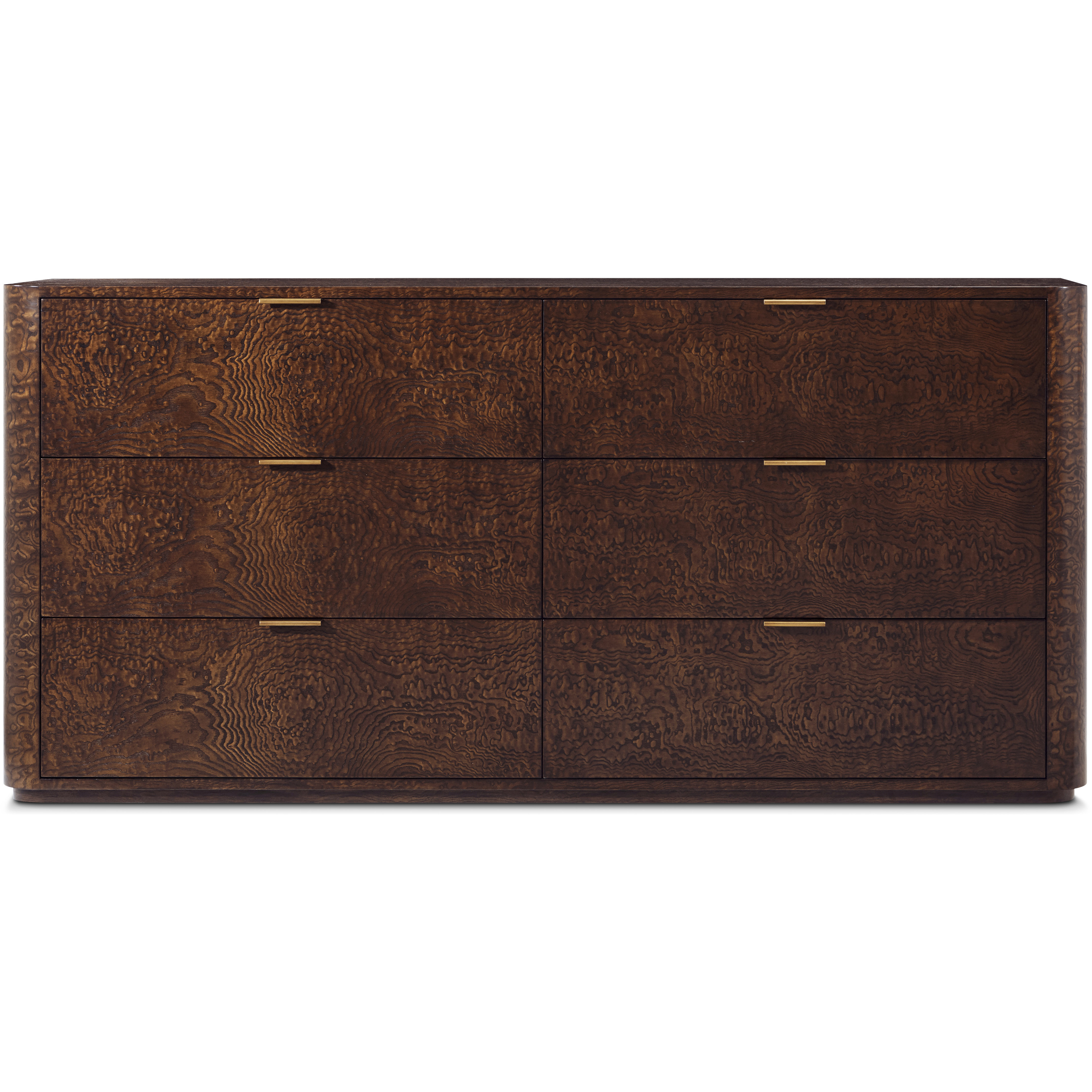Kesden Pyramid Brown Dresser, Wooden, 6-Drawer