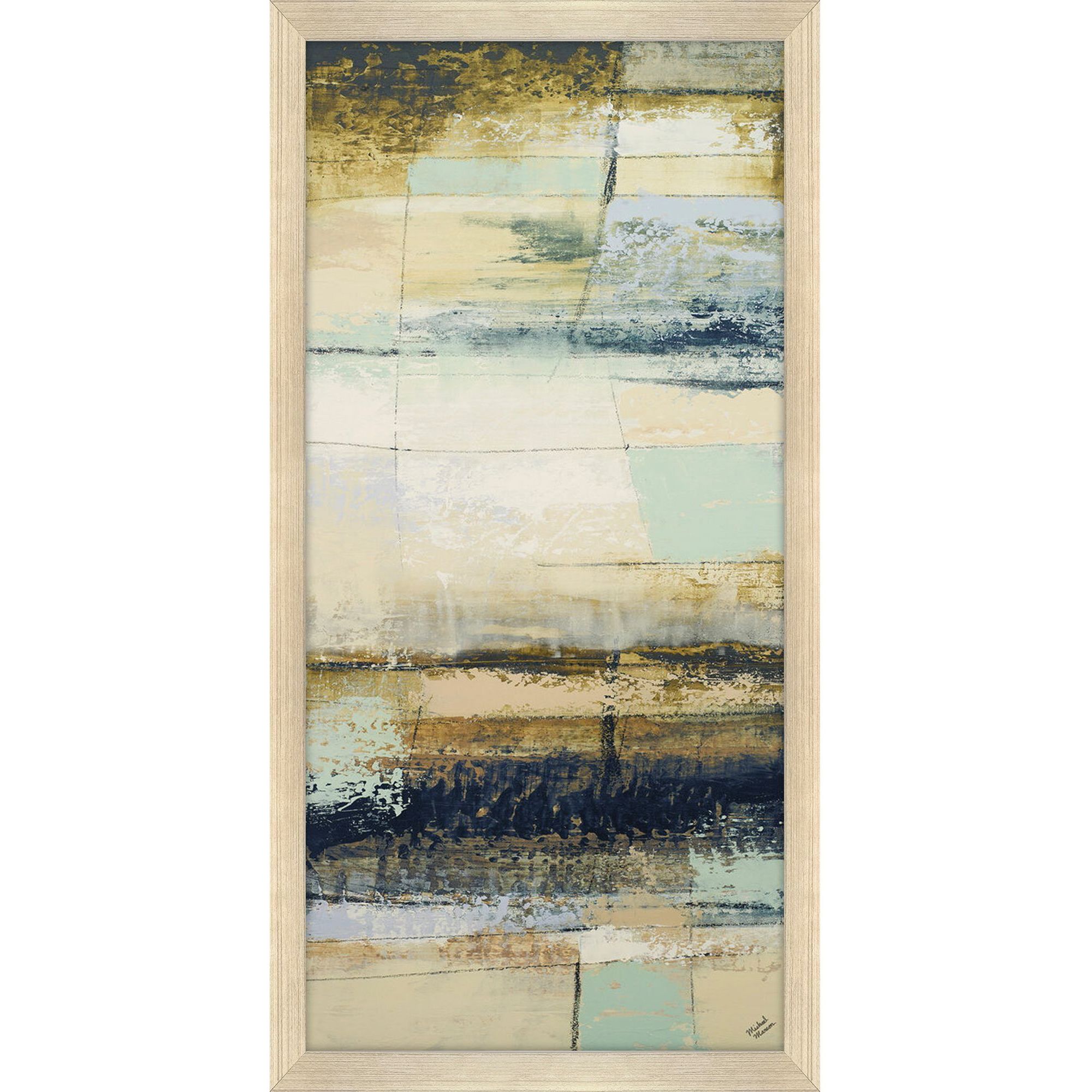 Lost in Winter Blue and Beige and Gray and Multi Framed Art