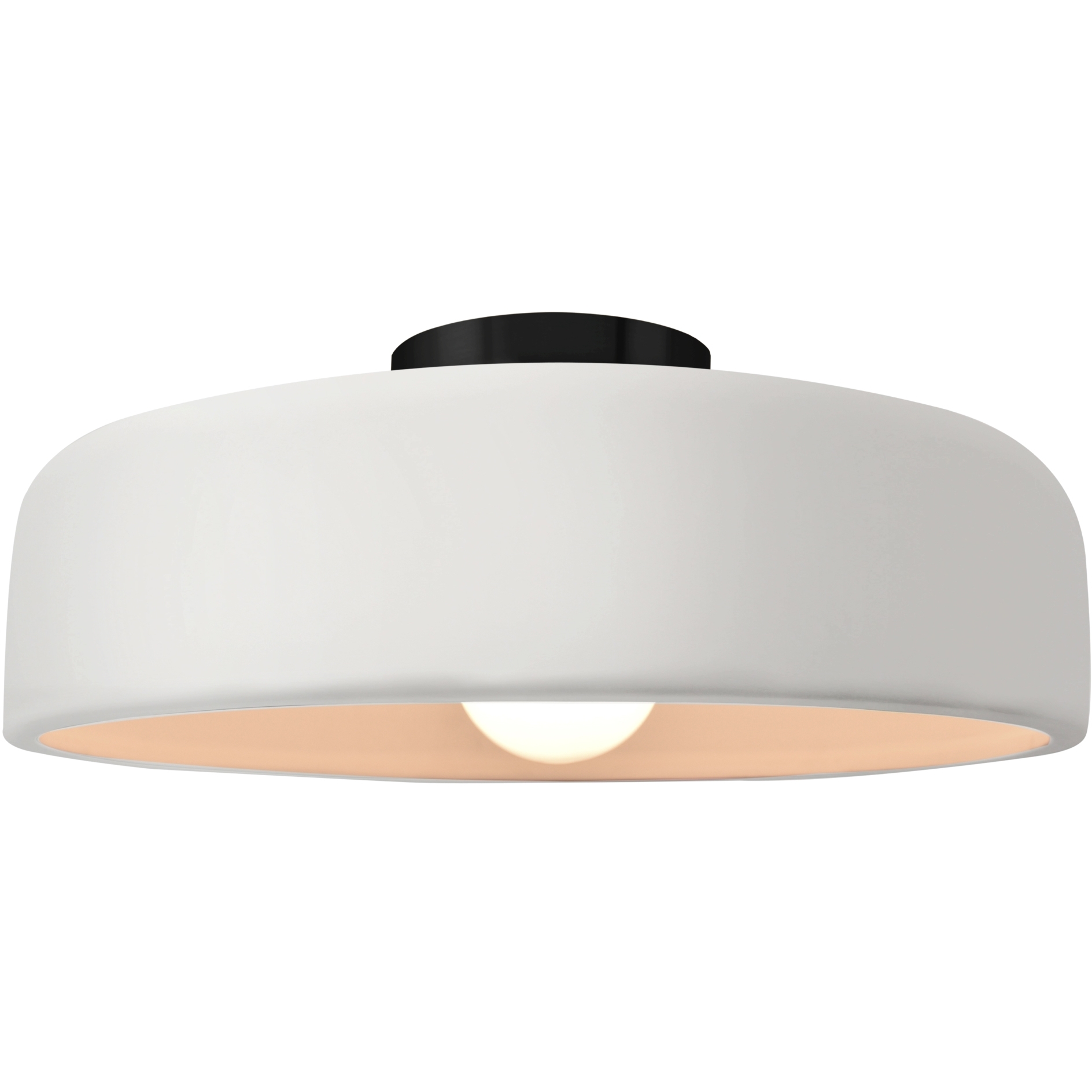 Radiance Collection - Spire LED 13 inch Bisque and Matte Black Semi-Flush Ceiling Light, Form+Finish+Function