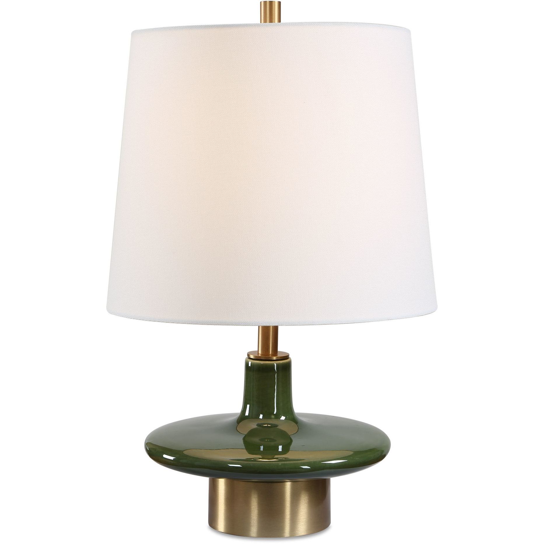 Sieler 19 inch 150 watt Moss Green and Antique Brass Table Lamp Portable Light