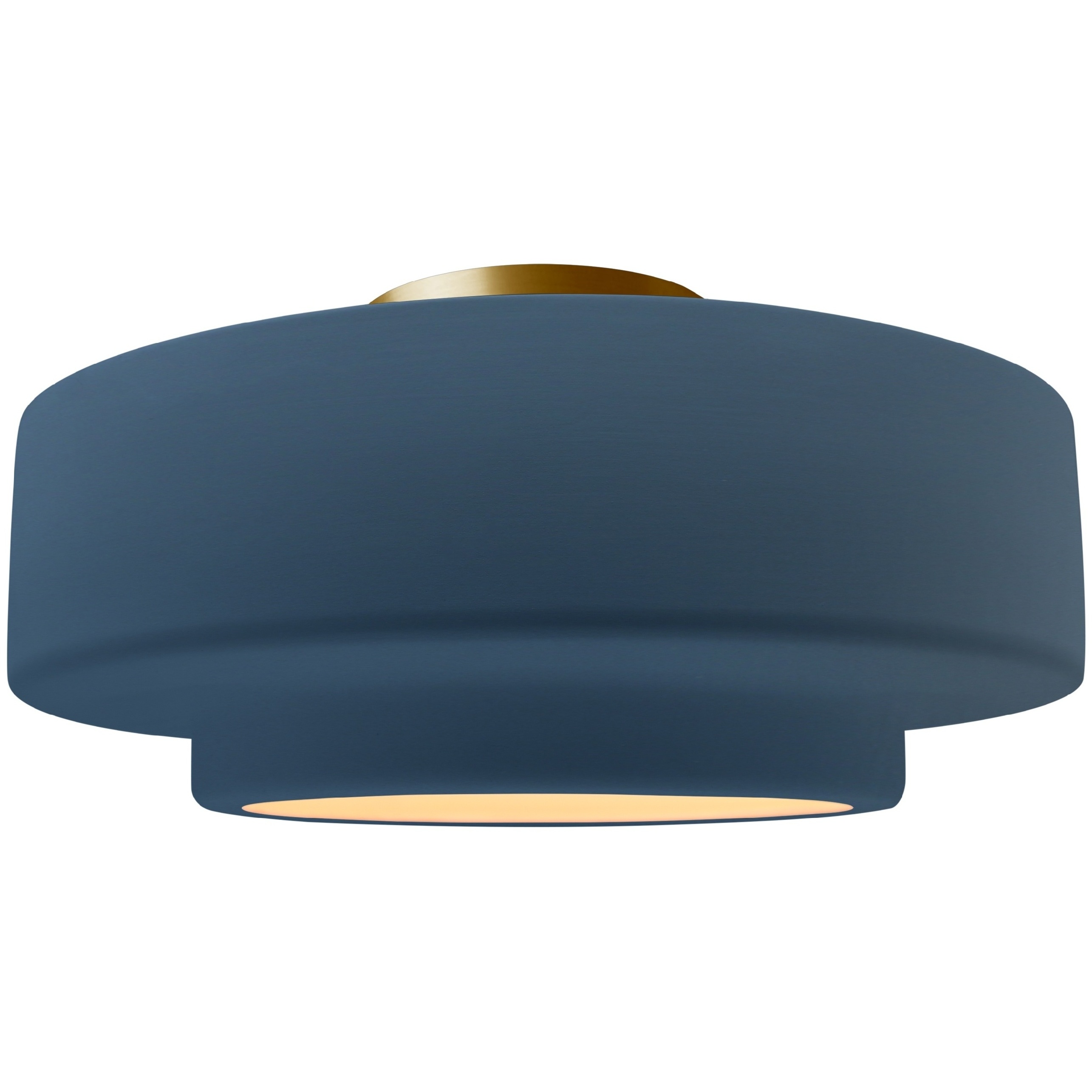Radiance Collection - Tier LED 14.5 inch Midnight Sky and Brushed Brass Semi-Flush Ceiling Light in Dedicated LED, 14.5W x 7.25H, Form+Finish+Function